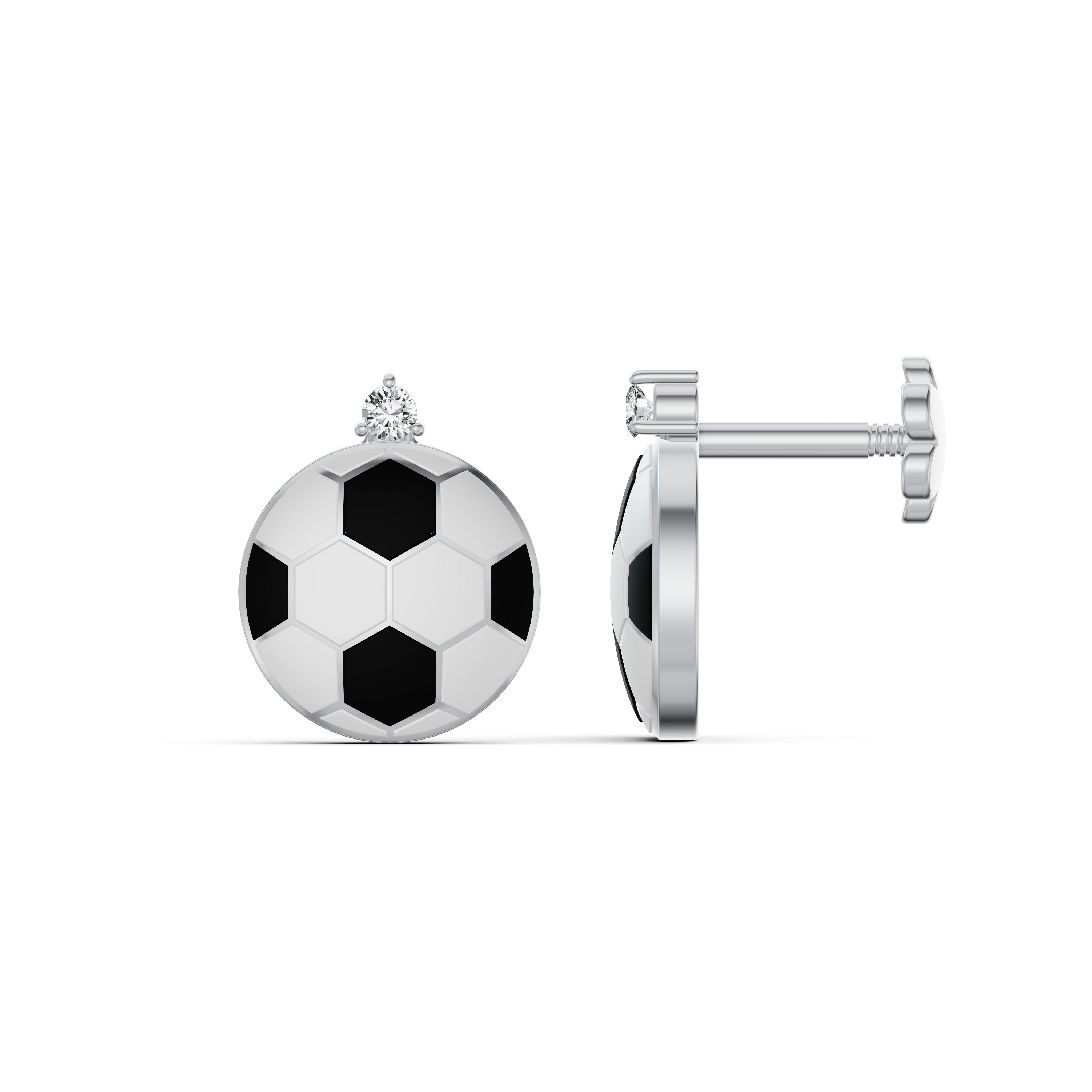 Soccer Ball Diamond Stud Earrings