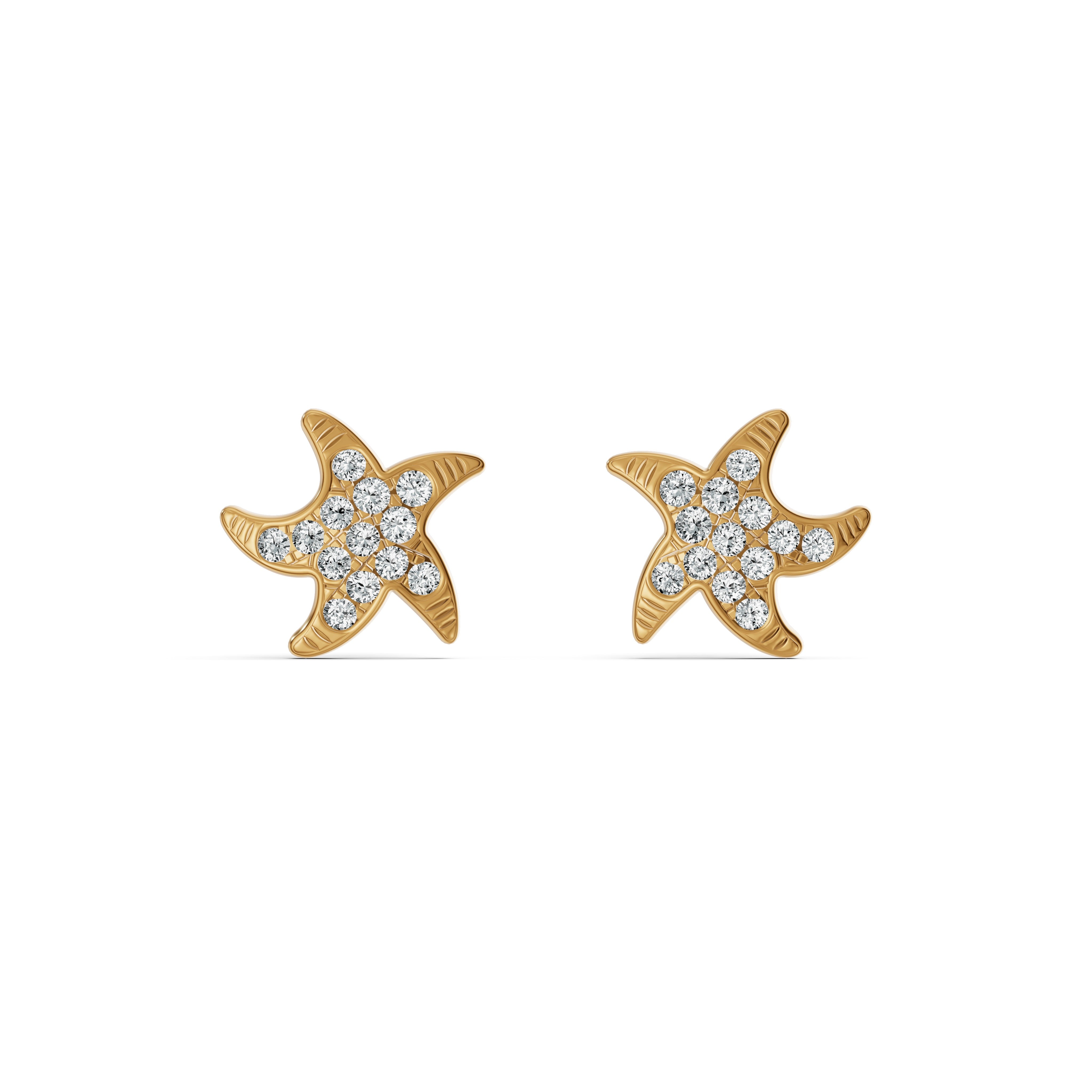 Starfish Diamond Stud Earrings