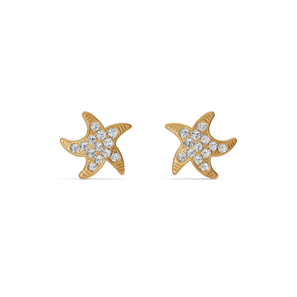 Starfish Diamond Stud Earrings