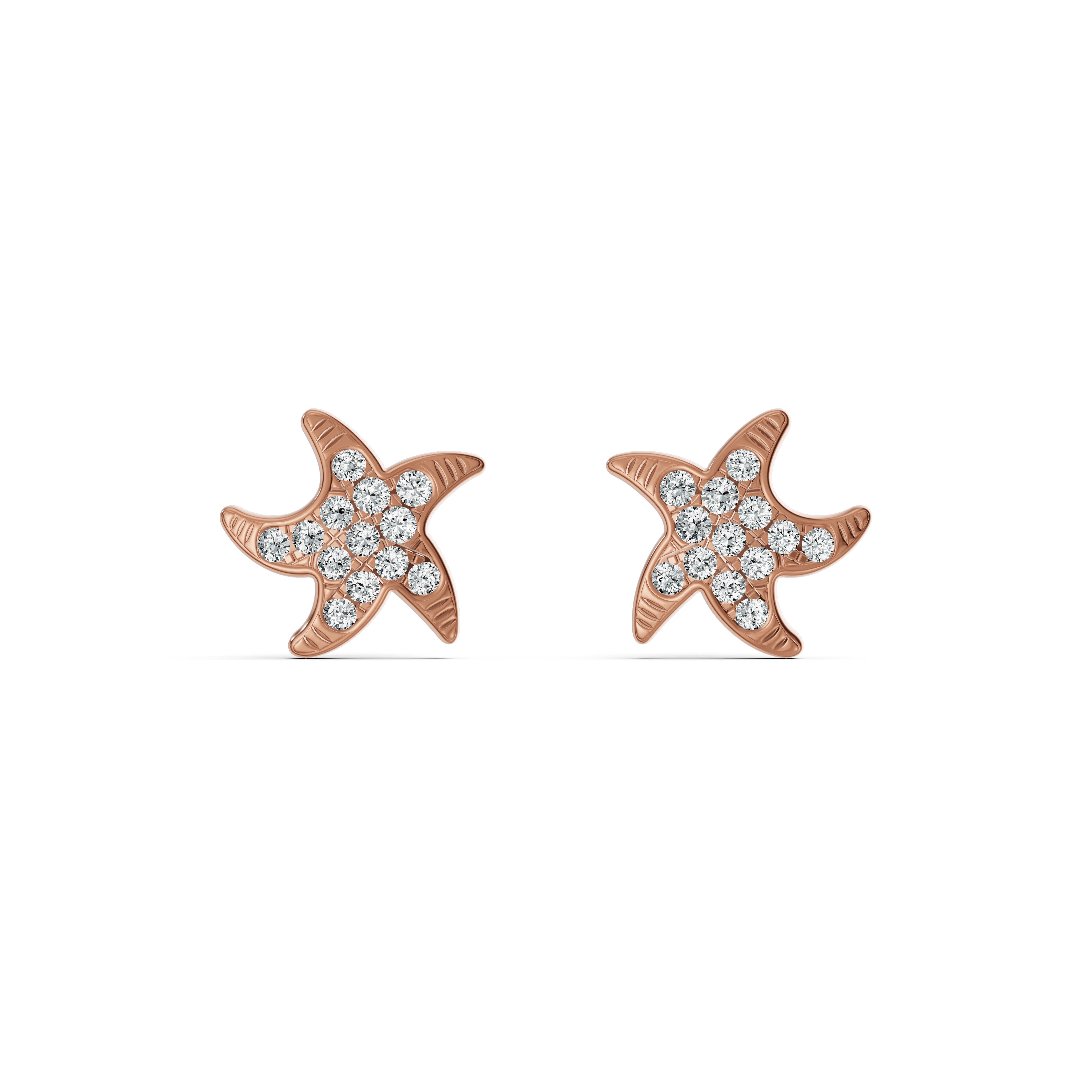 Starfish Diamond Stud Earrings