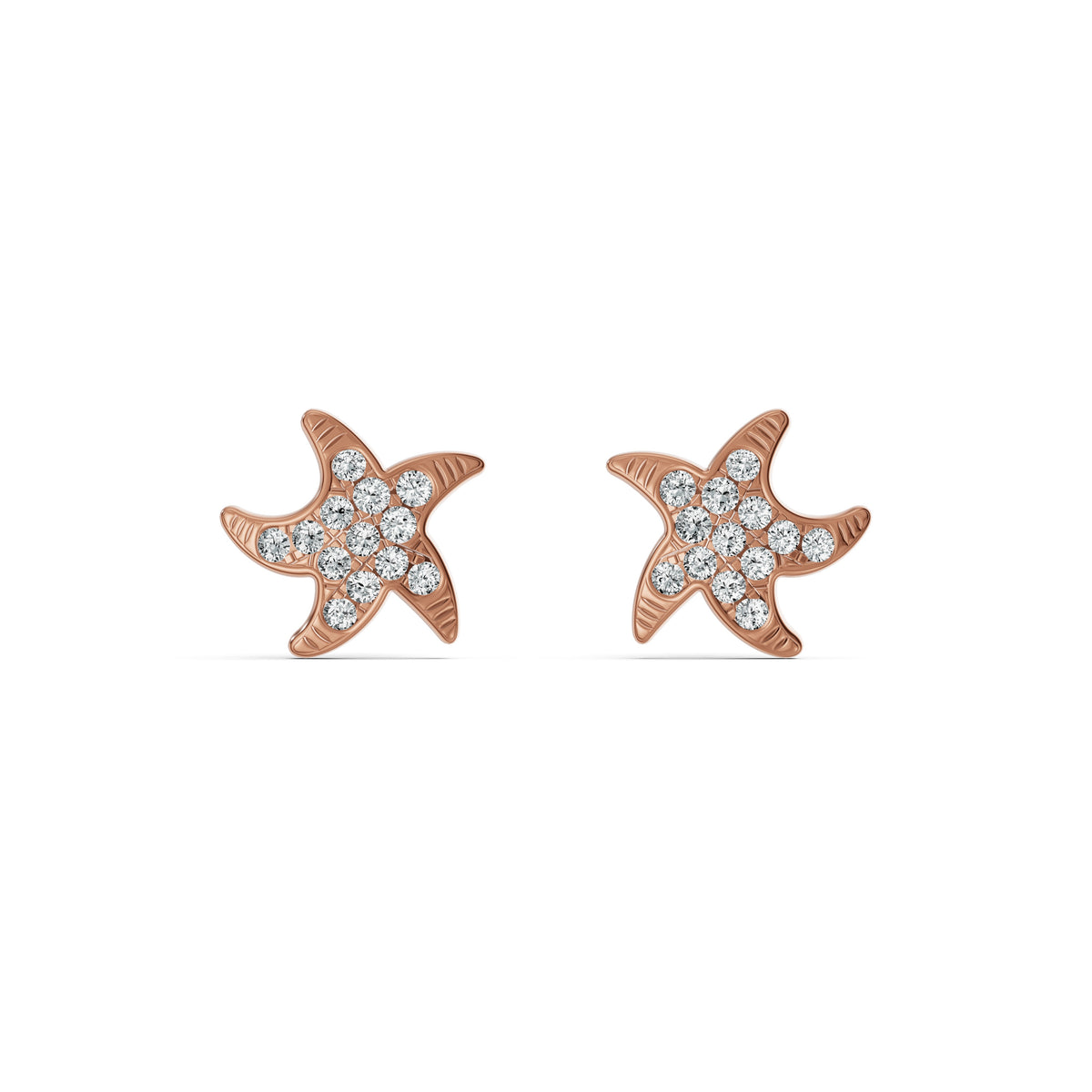 Starfish Diamond Stud Earrings