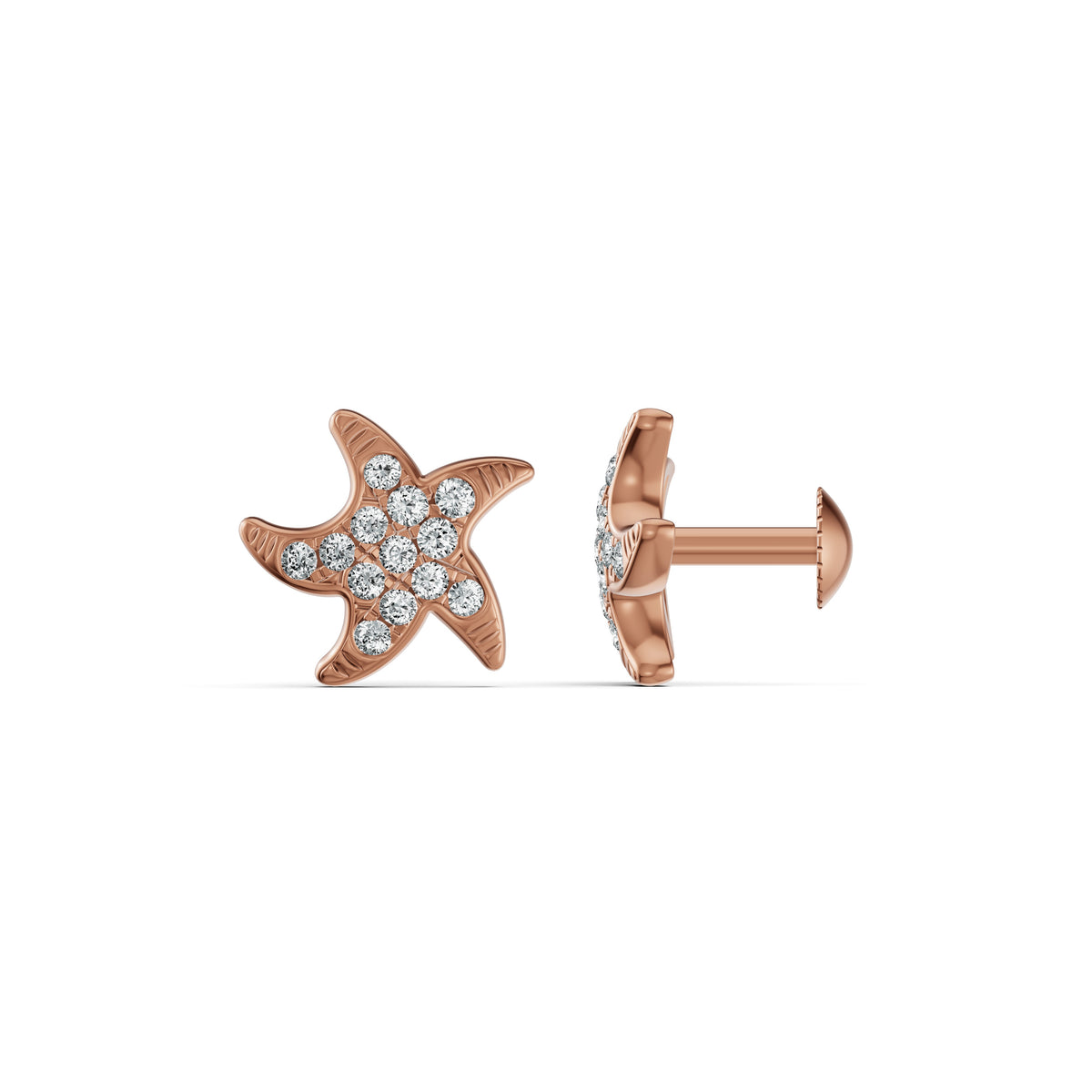 Starfish Diamond Stud Earrings