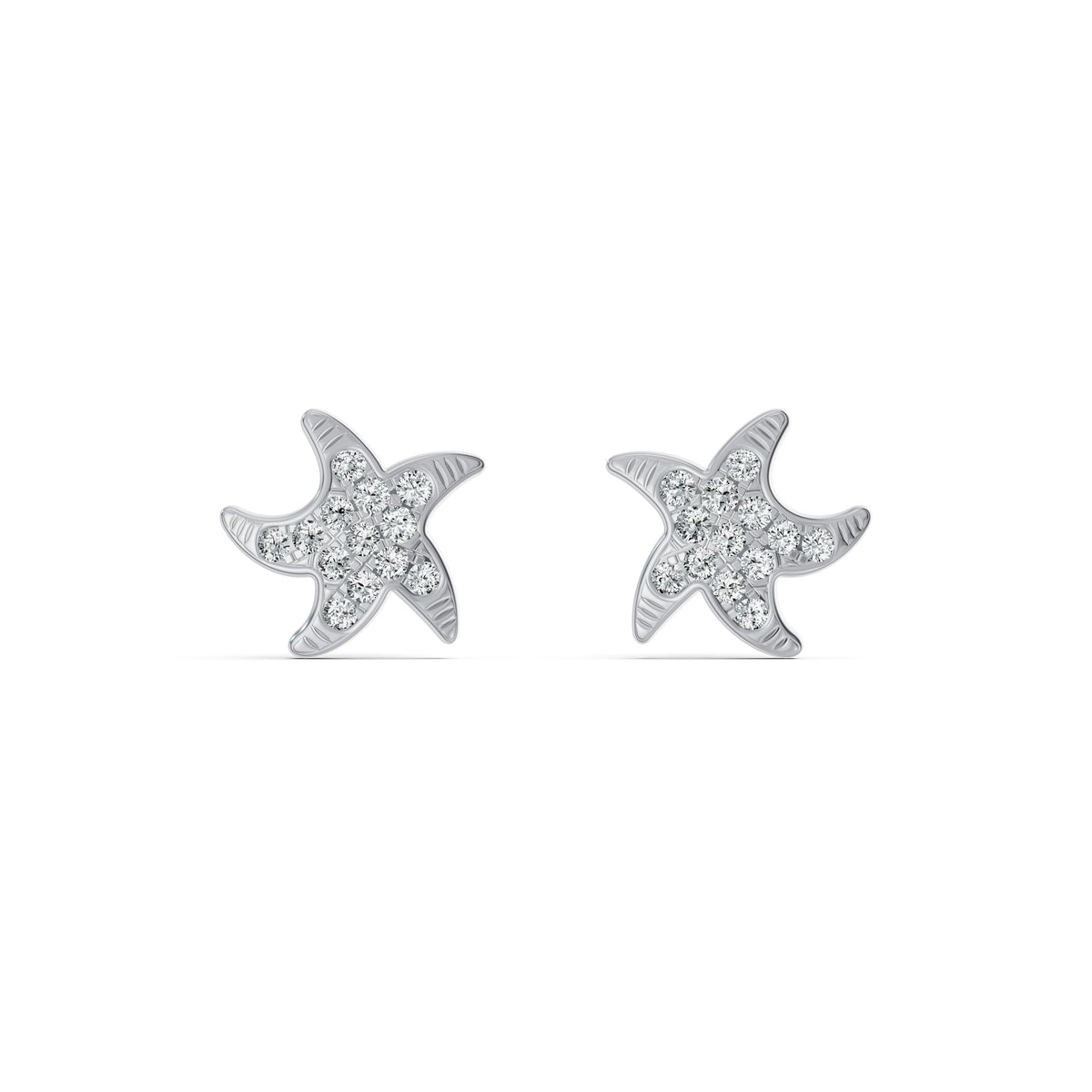 Starfish Diamond Stud Earrings