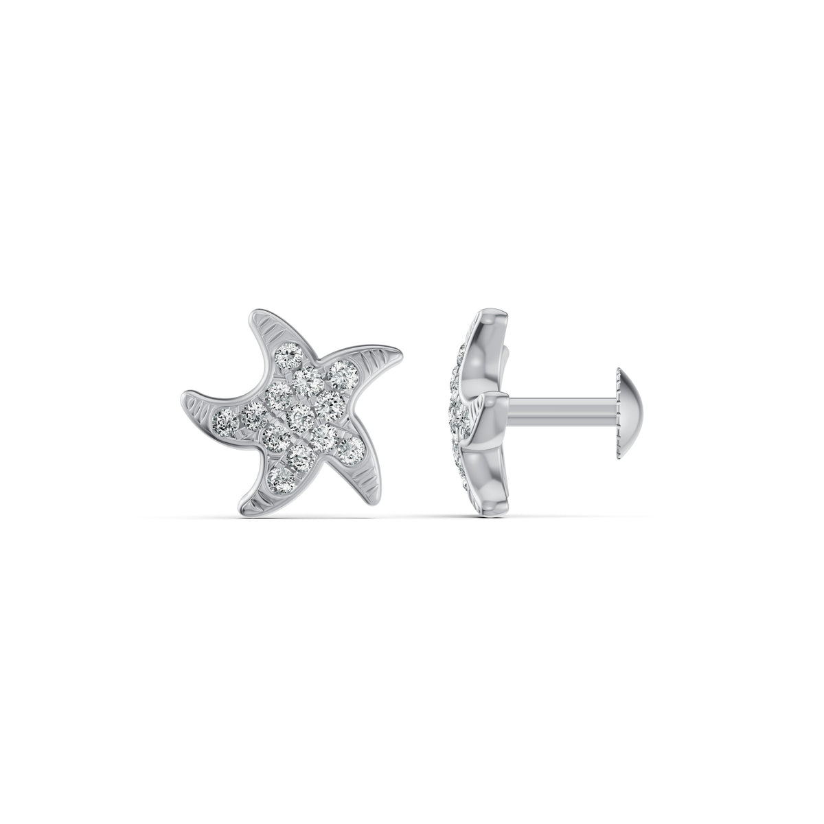 Starfish Diamond Stud Earrings