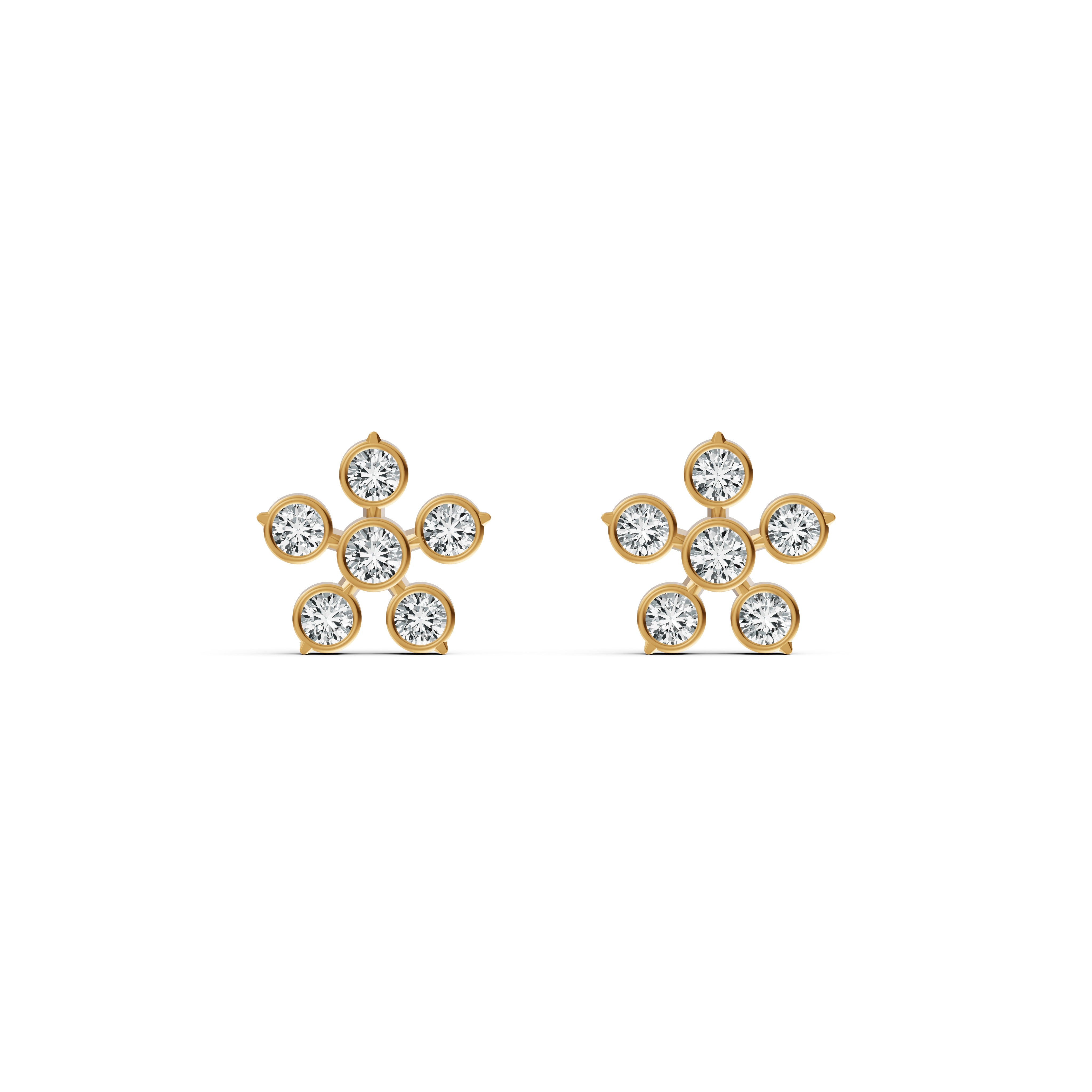 Classic Flower Diamond Stud Earrings