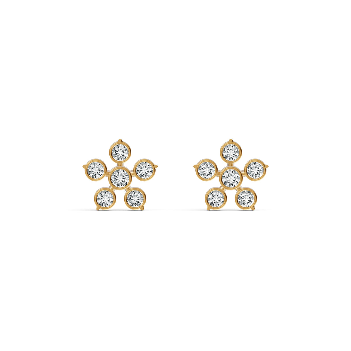 Classic Flower Diamond Stud Earrings