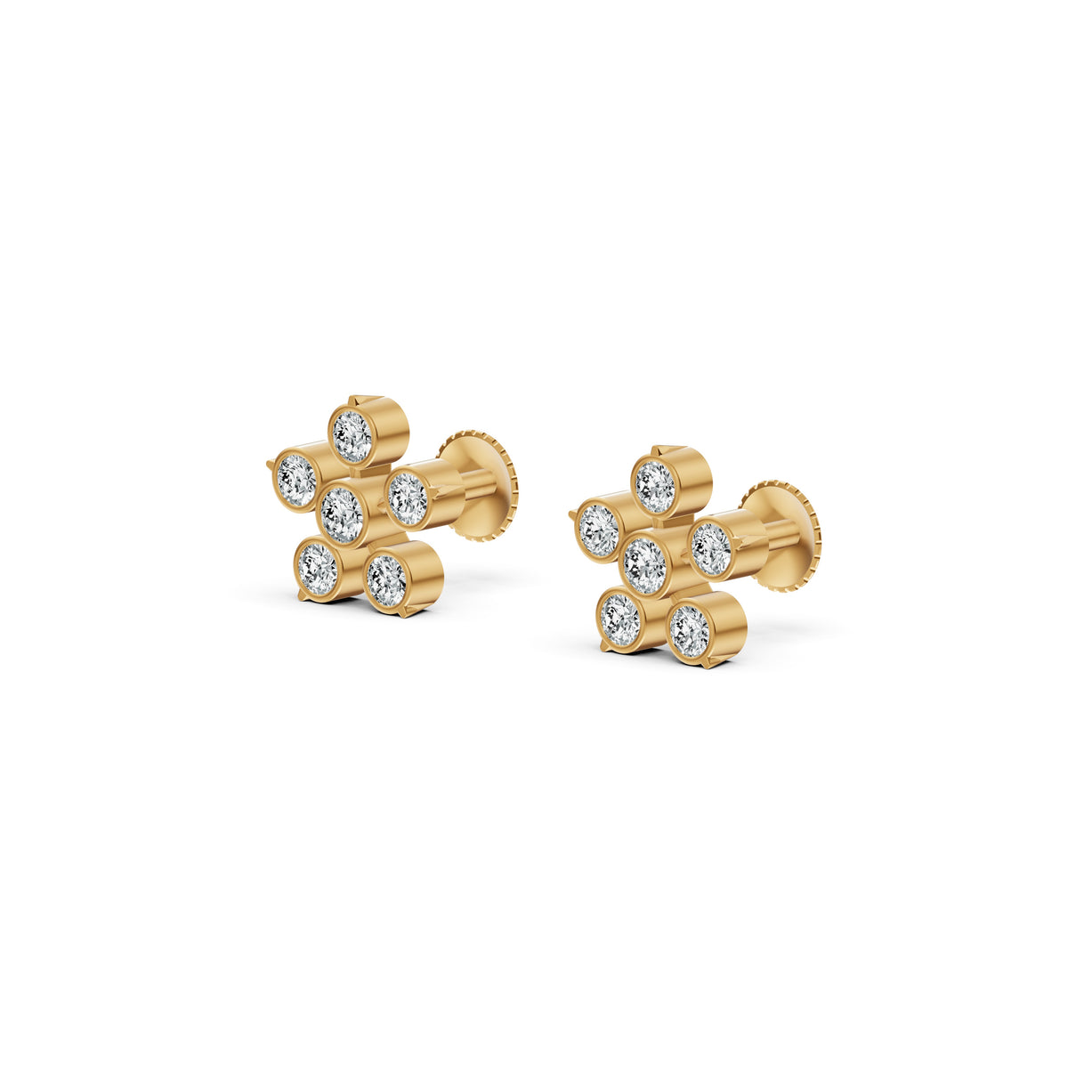 Classic Flower Diamond Stud Earrings
