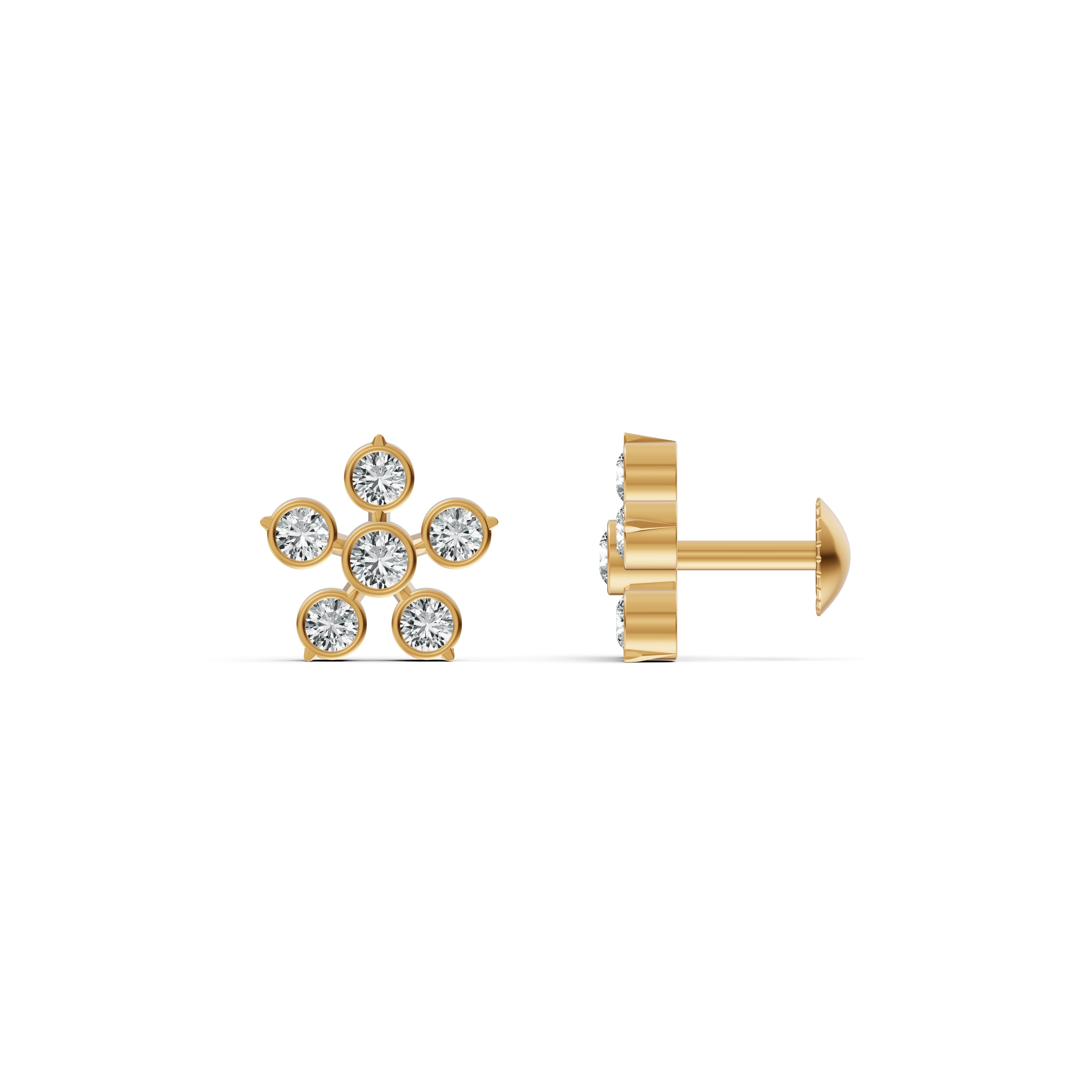 Classic Flower Diamond Stud Earrings