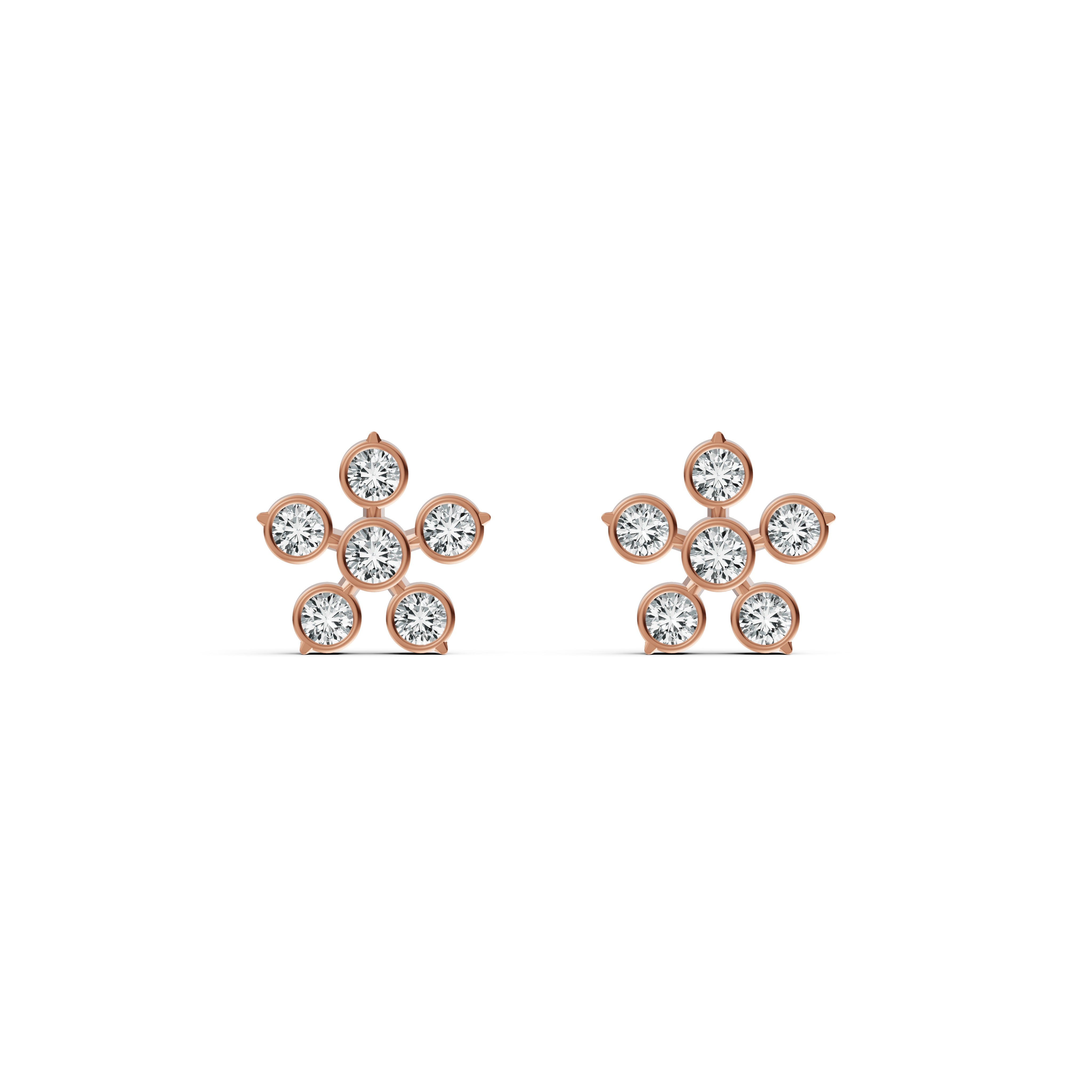 Classic Flower Diamond Stud Earrings