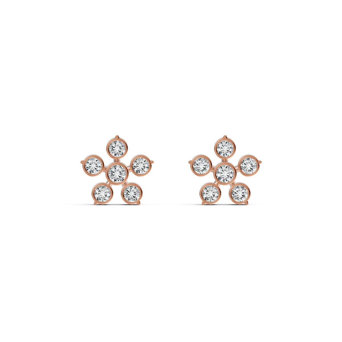 Classic Flower Diamond Stud Earrings
