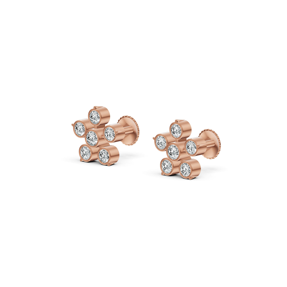 Classic Flower Diamond Stud Earrings