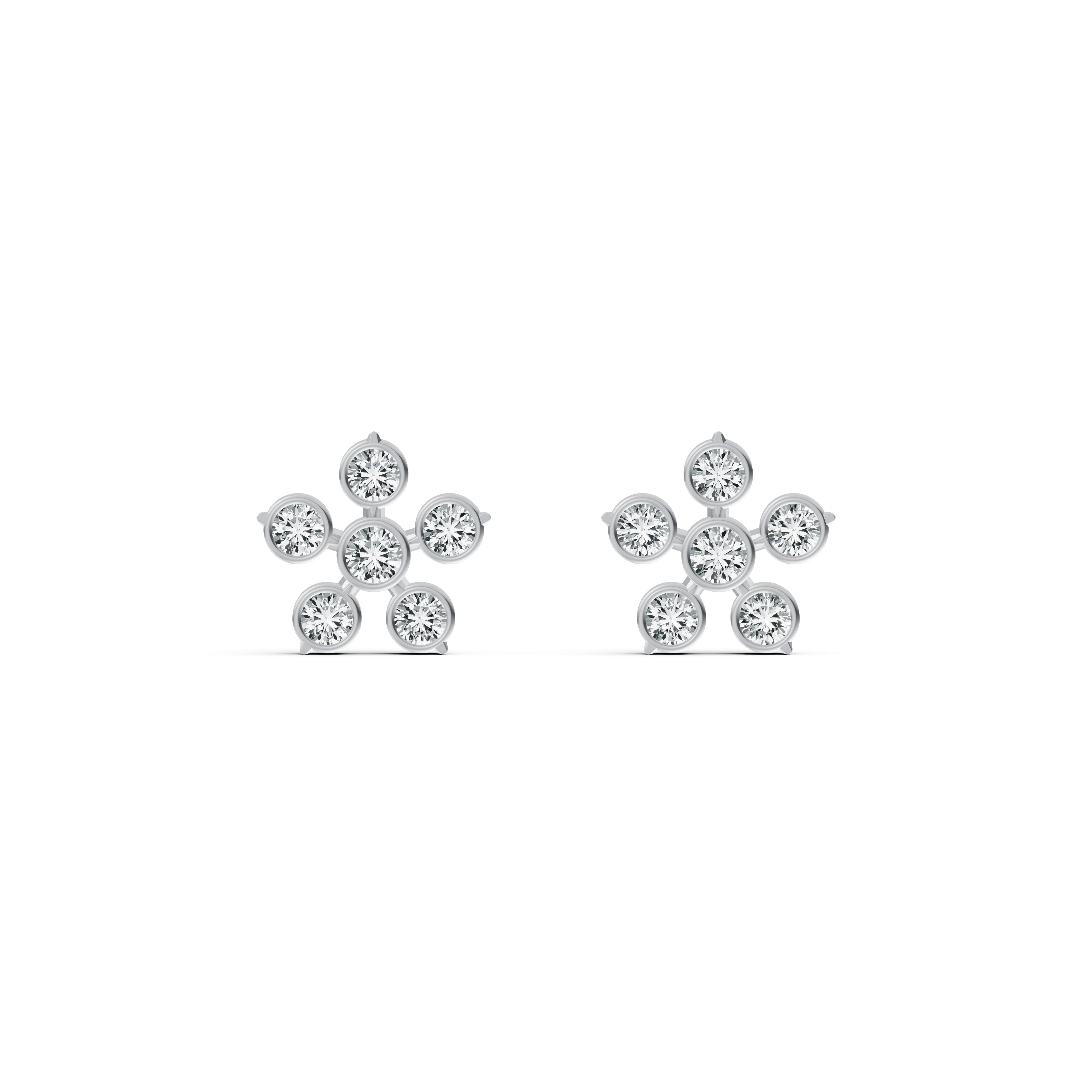 Classic Flower Diamond Stud Earrings