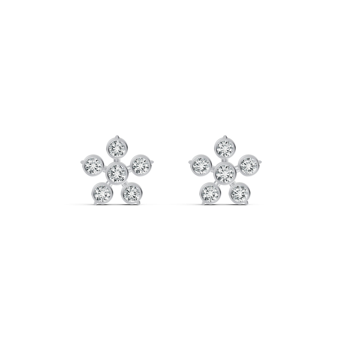 Classic Flower Diamond Stud Earrings