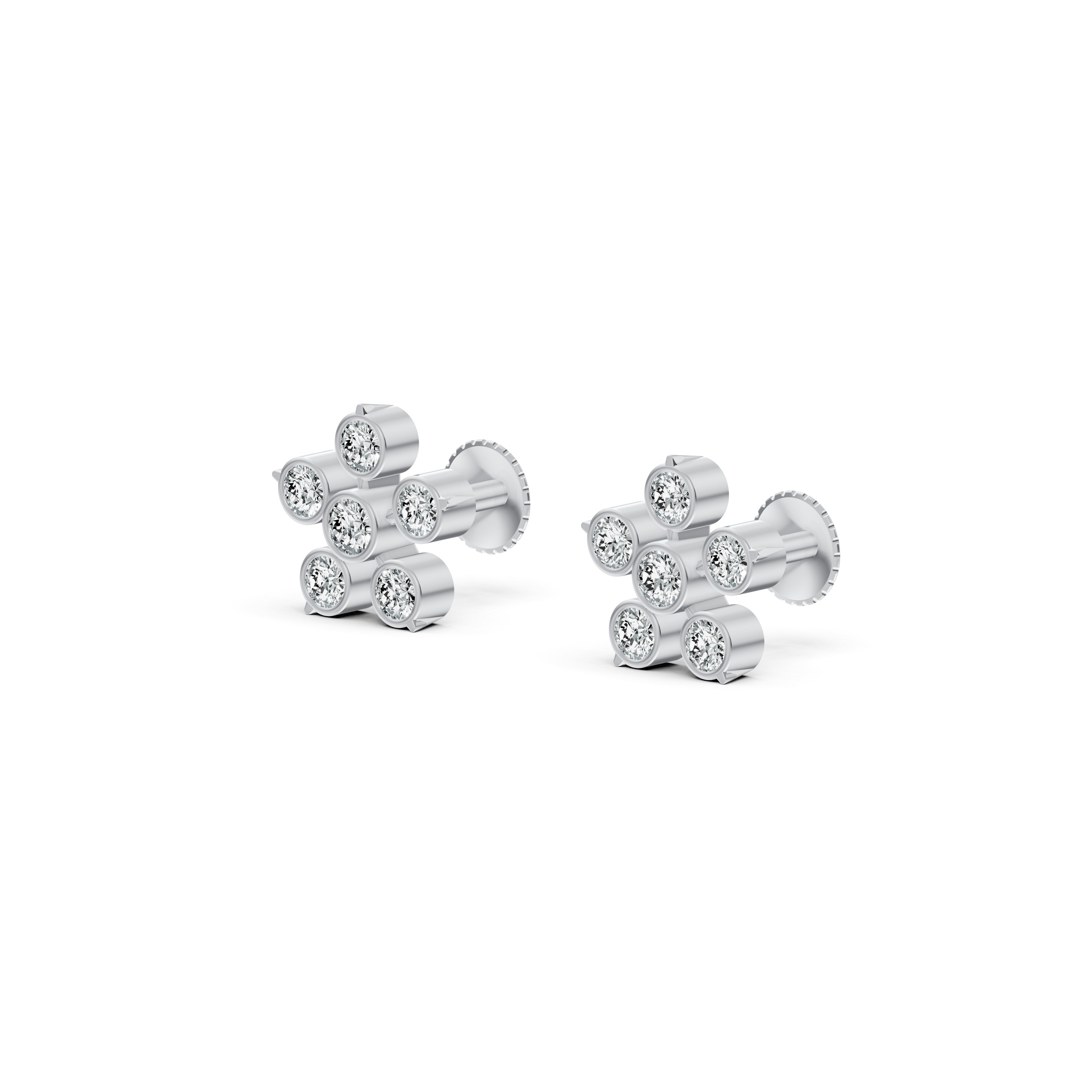 Classic Flower Diamond Stud Earrings