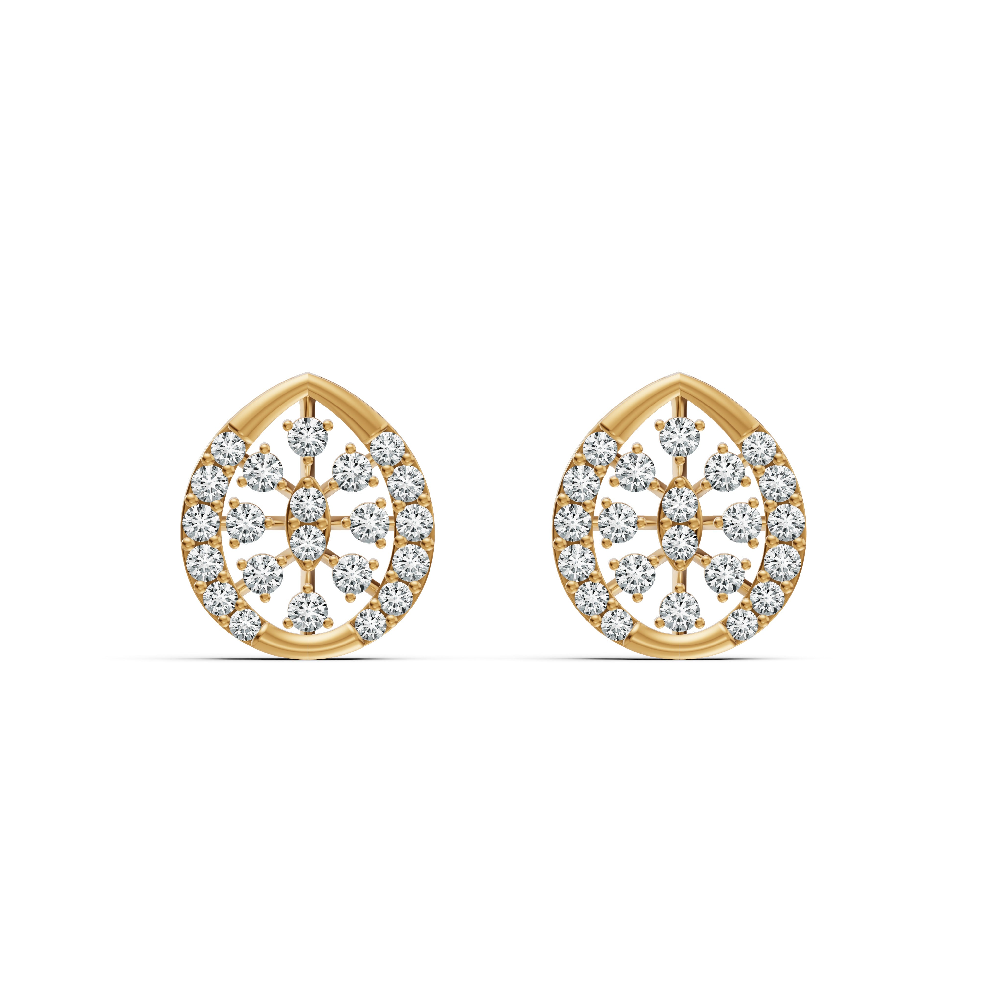 Teardrop Halo Diamond Stud Earrings