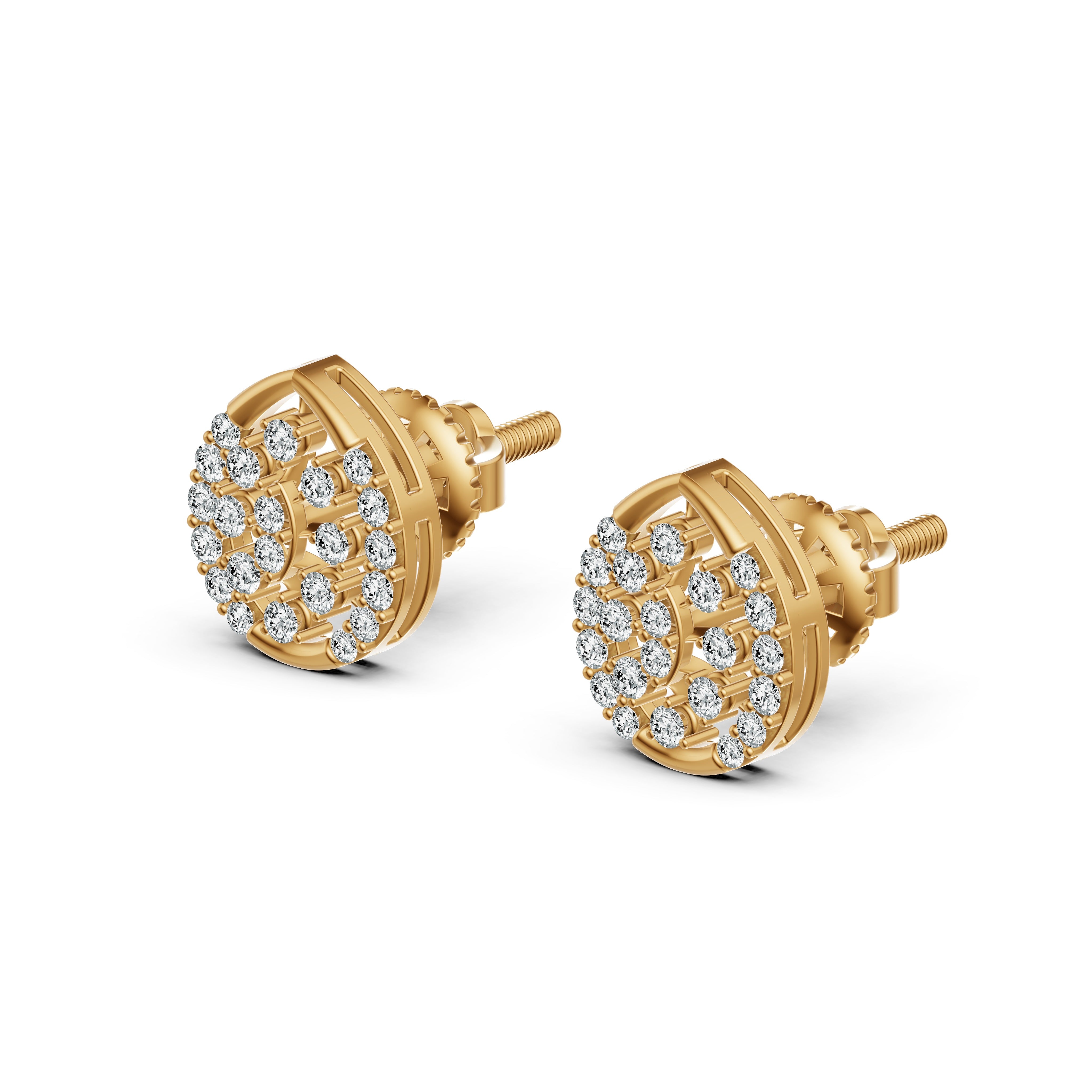 Teardrop Halo Diamond Stud Earrings