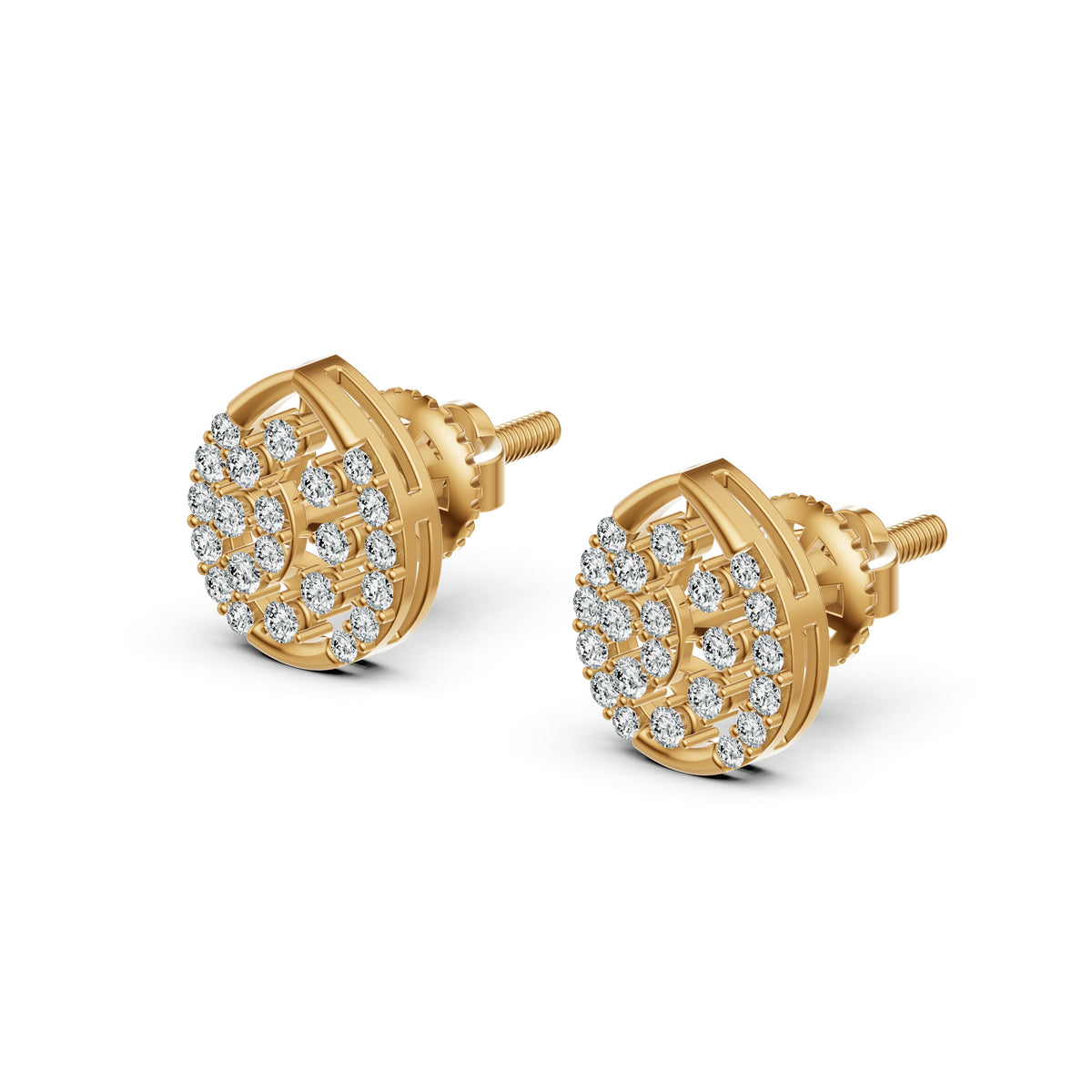 Teardrop Halo Diamond Stud Earrings