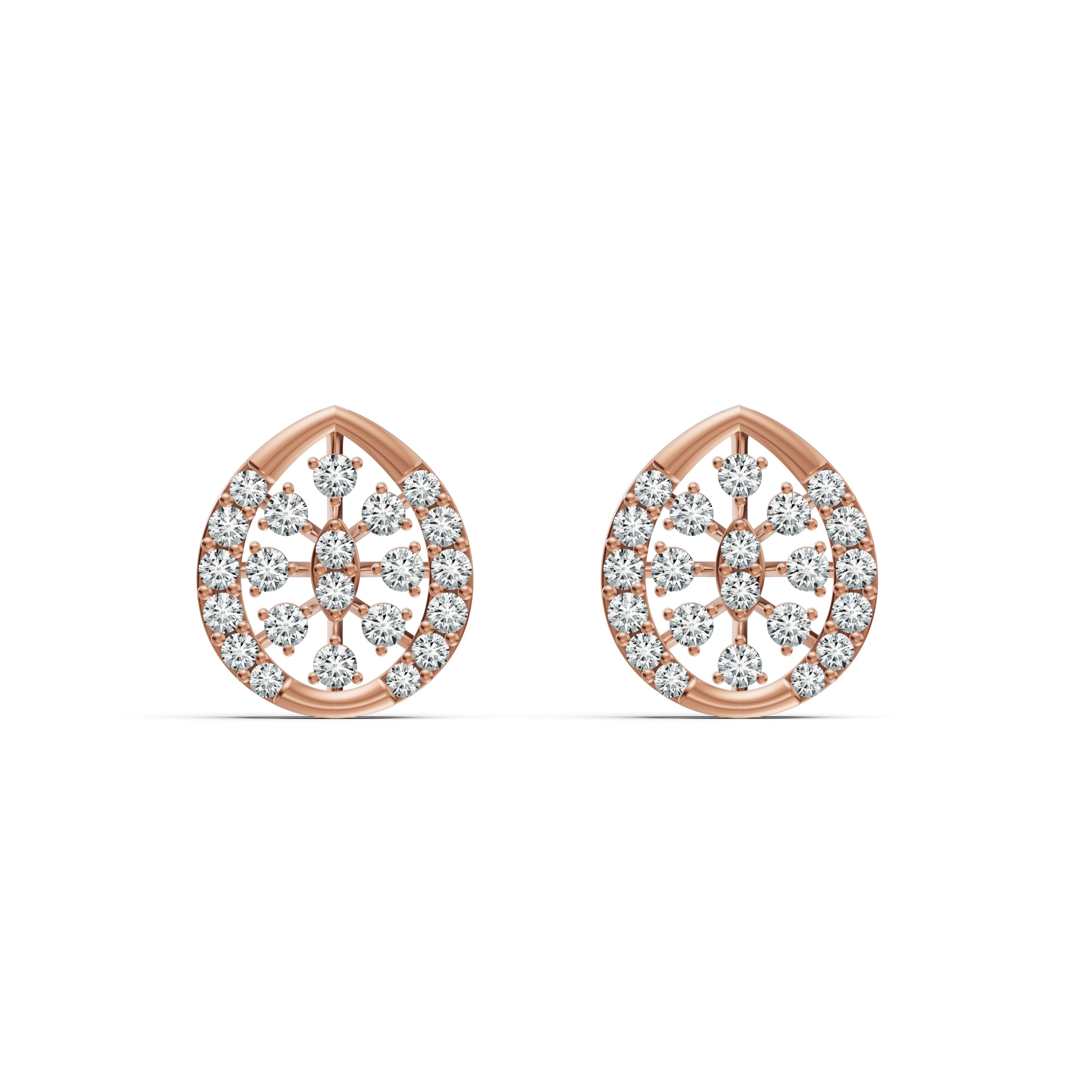 Teardrop Halo Diamond Stud Earrings