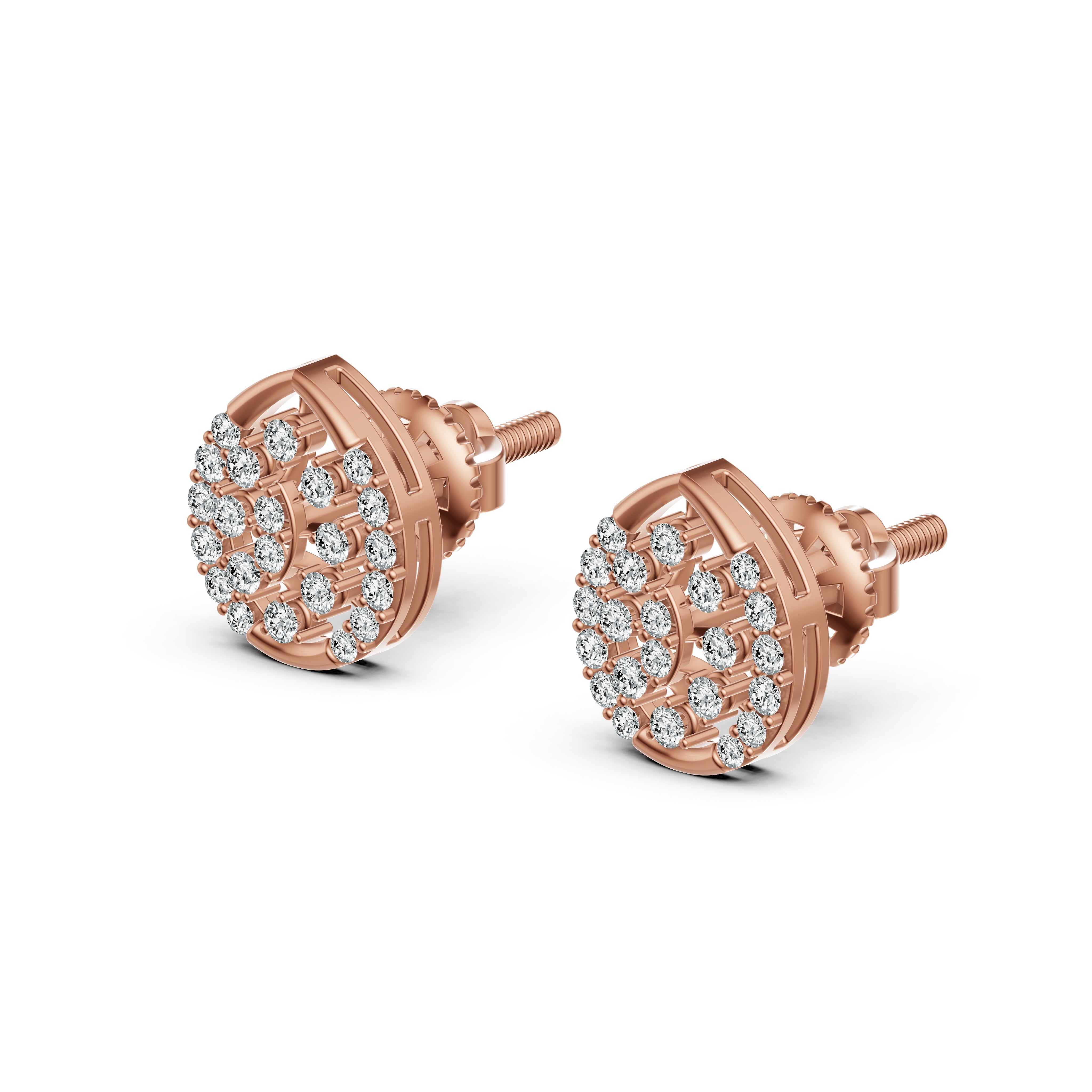 Teardrop Halo Diamond Stud Earrings