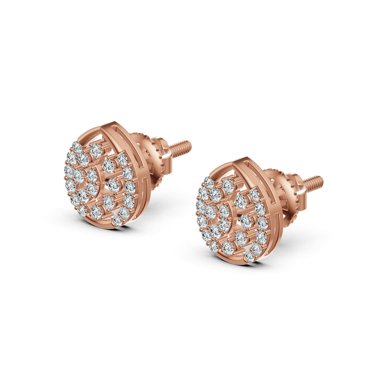 Teardrop Halo Diamond Stud Earrings