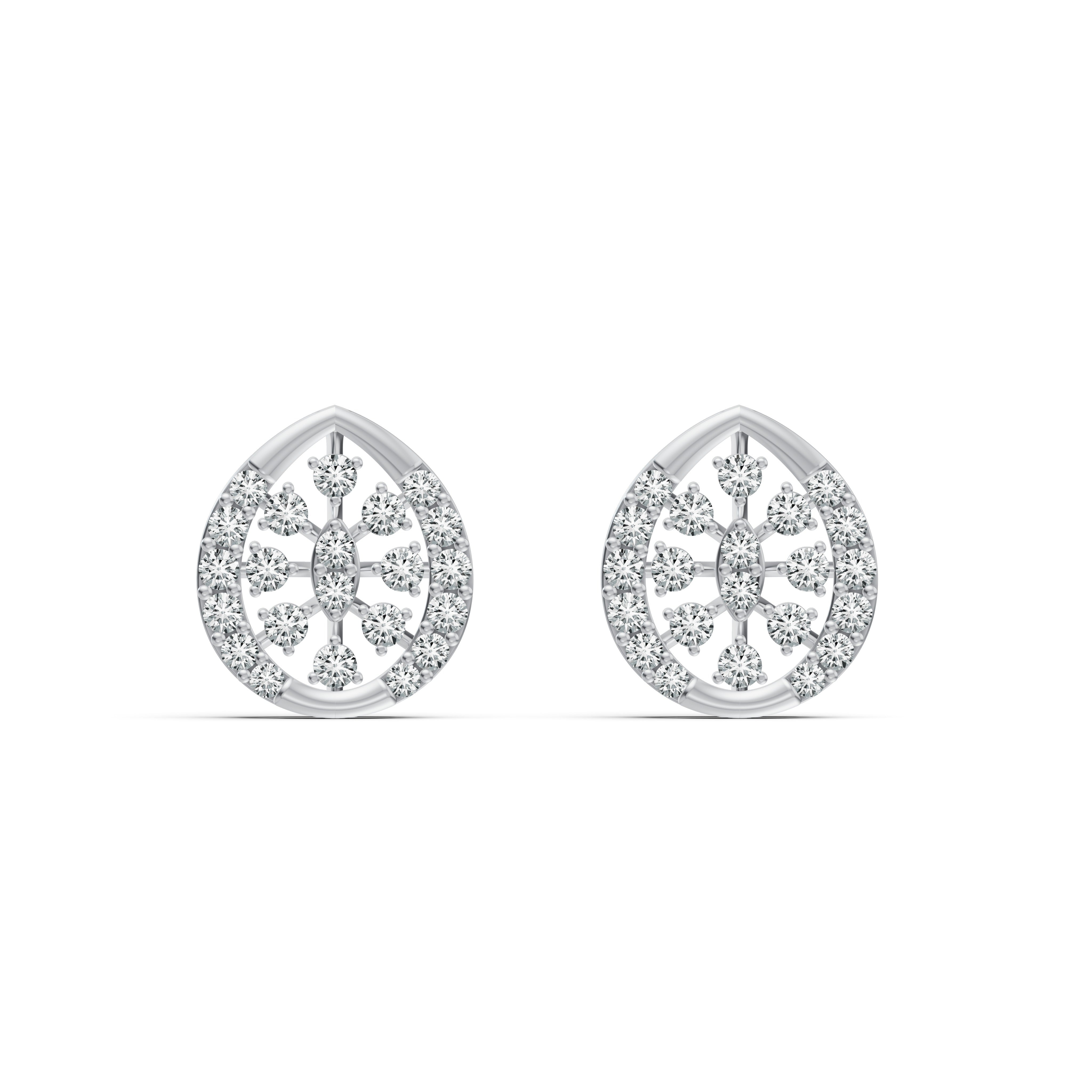 Teardrop Halo Diamond Stud Earrings