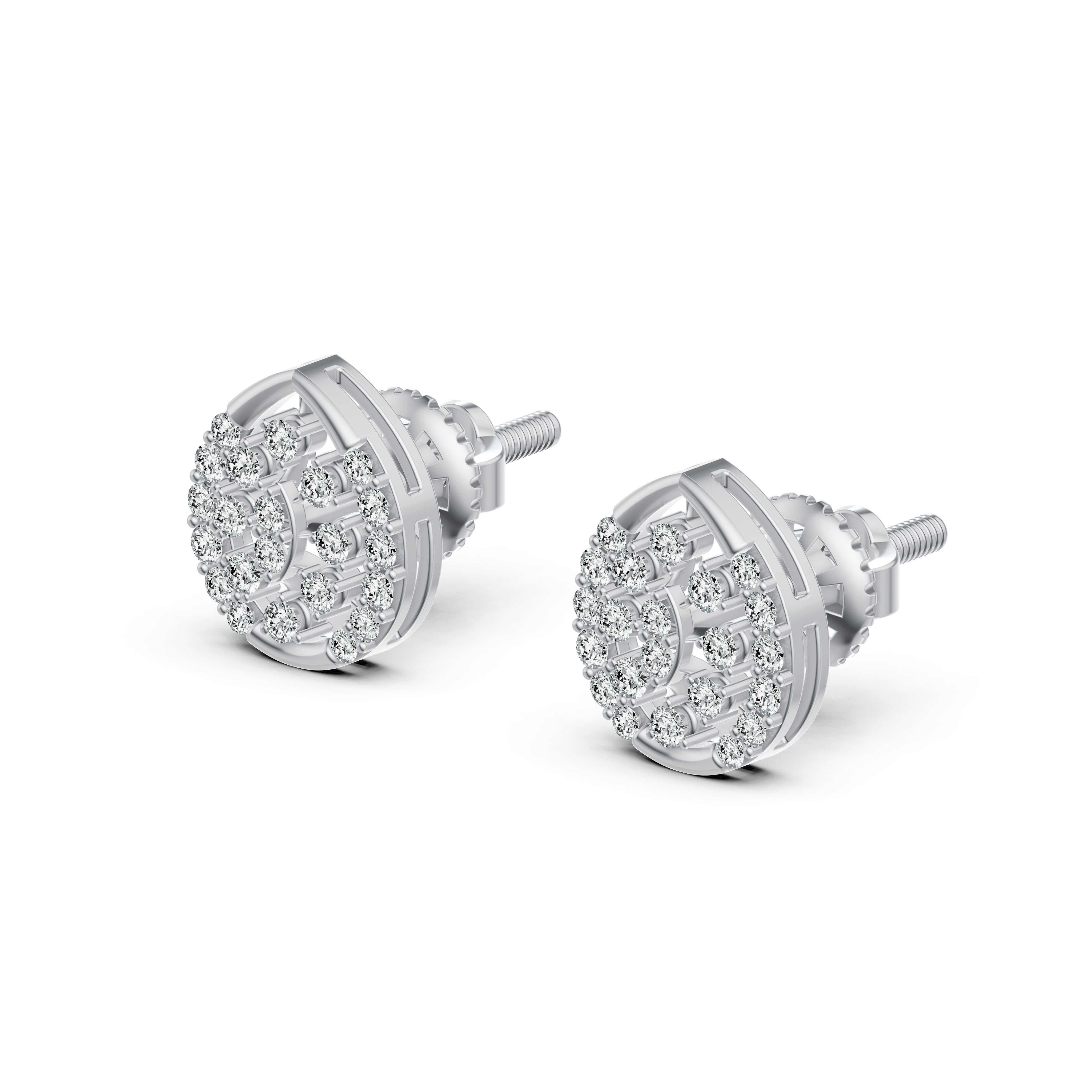Teardrop Halo Diamond Stud Earrings