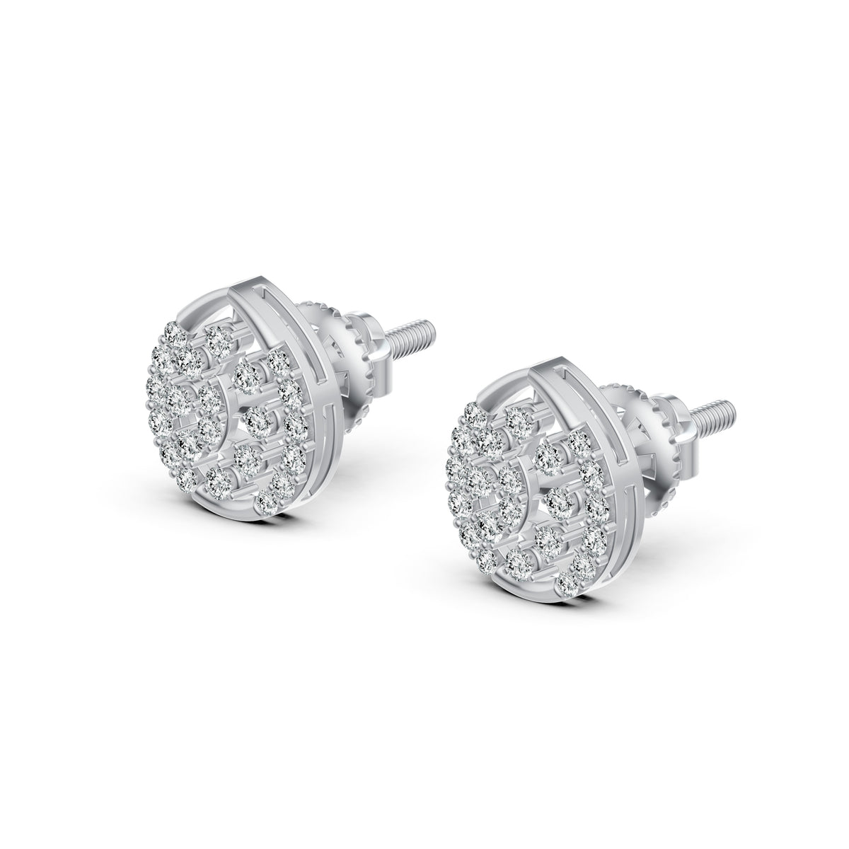 Teardrop Halo Diamond Stud Earrings