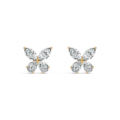 Marquise Petal Diamond Stud Earrings