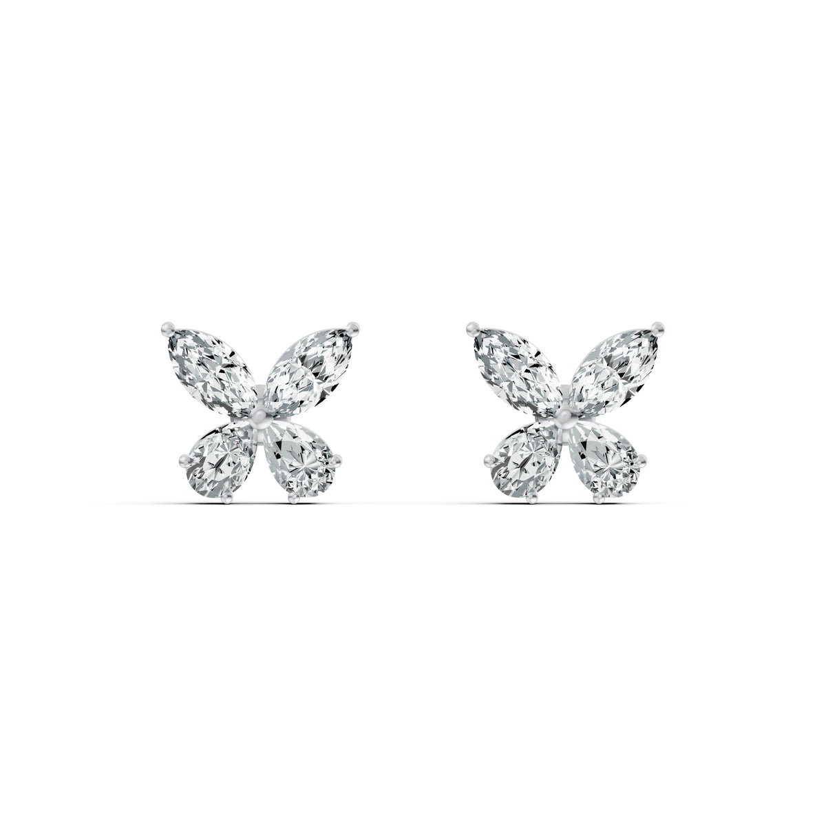 Marquise Petal Diamond Stud Earrings