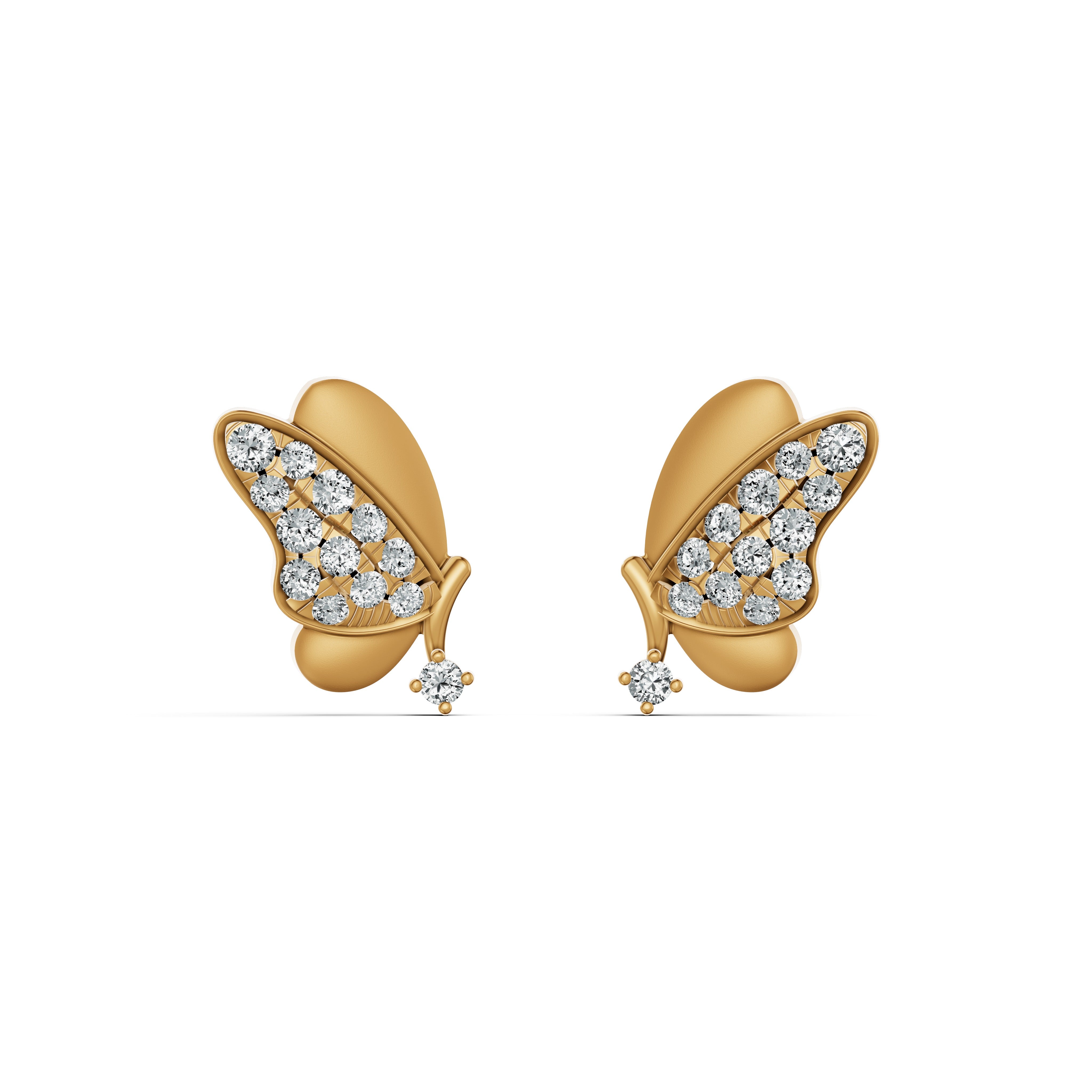 Butterfly Whispers Diamond Stud Earrings