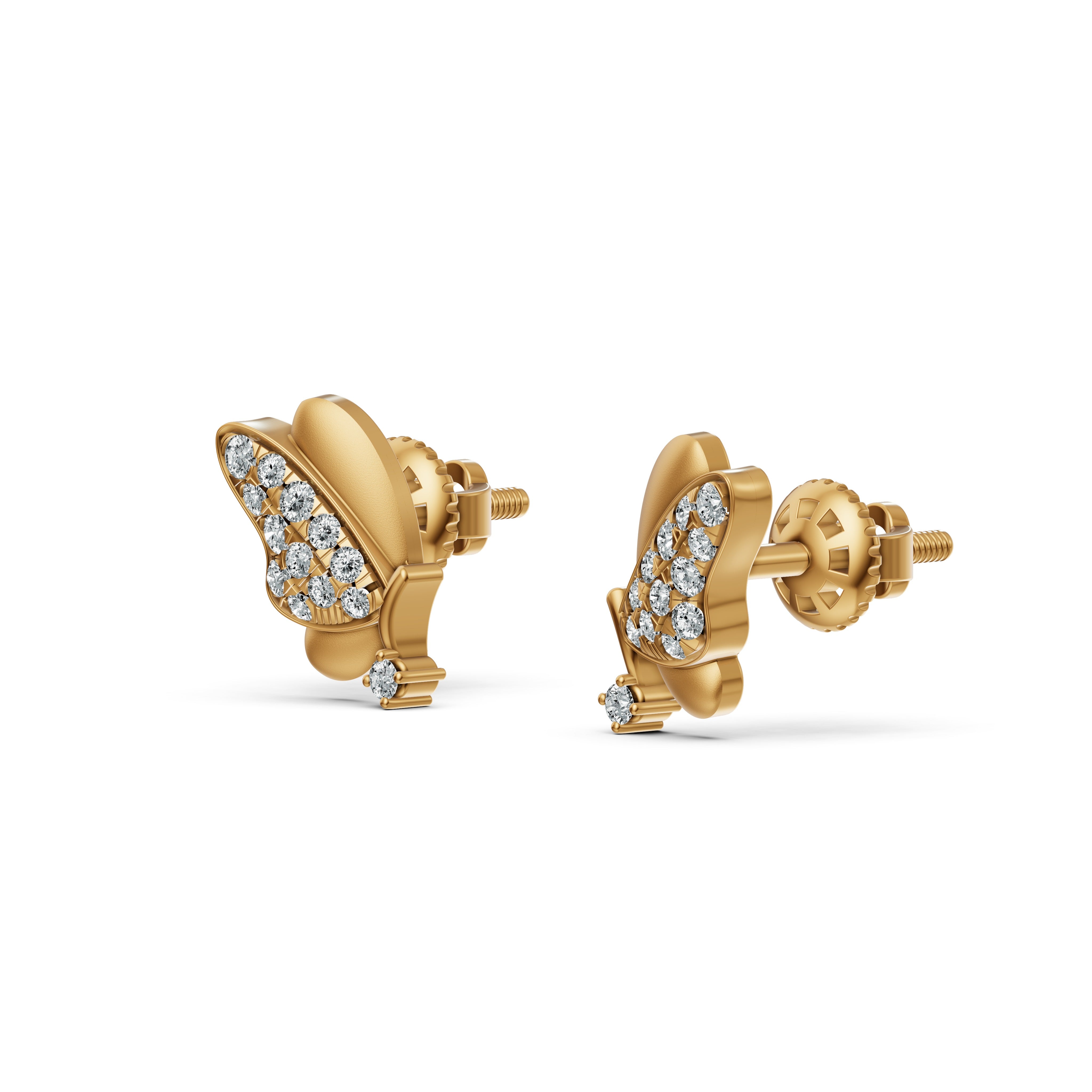 Butterfly Whispers Diamond Stud Earrings