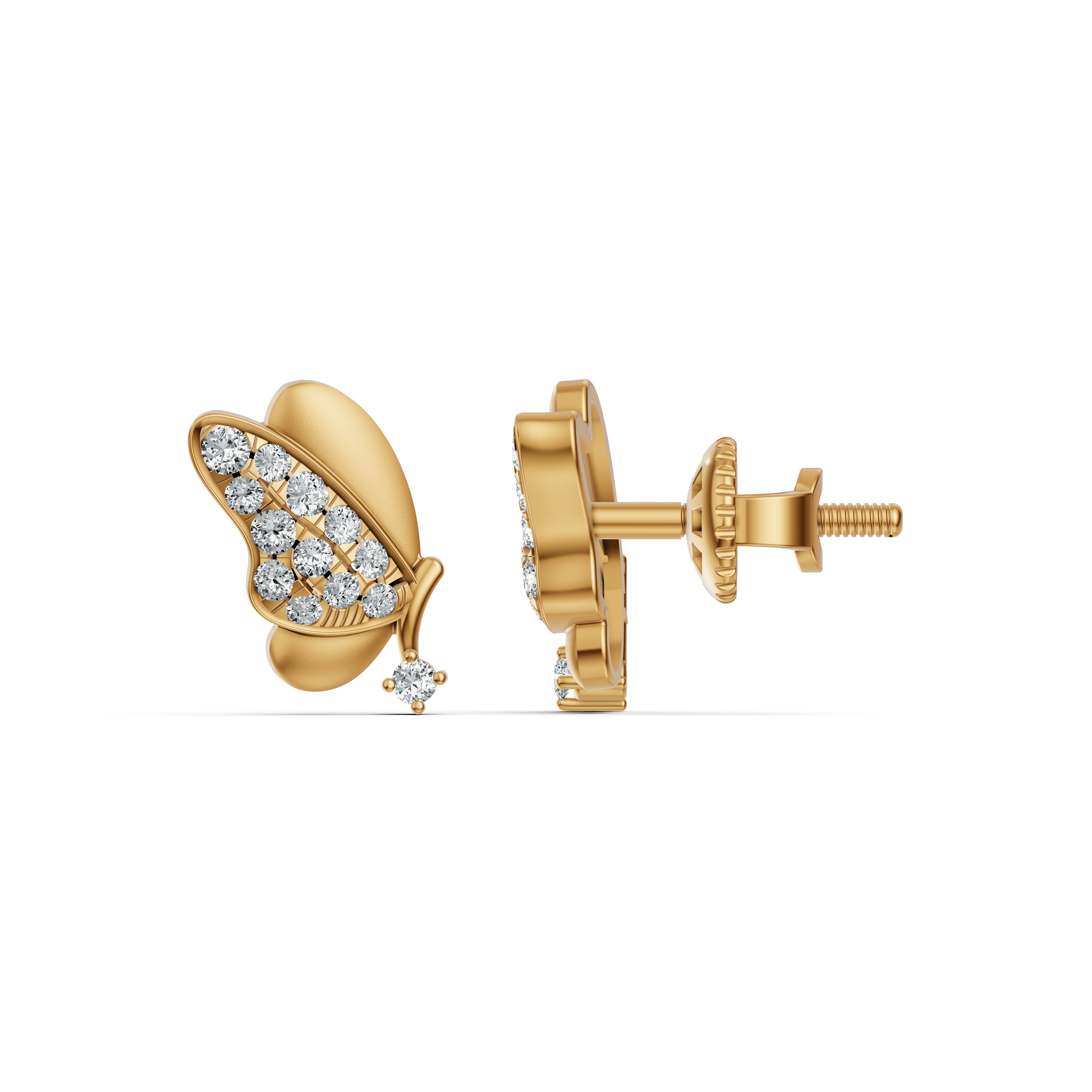 Butterfly Whispers Diamond Stud Earrings