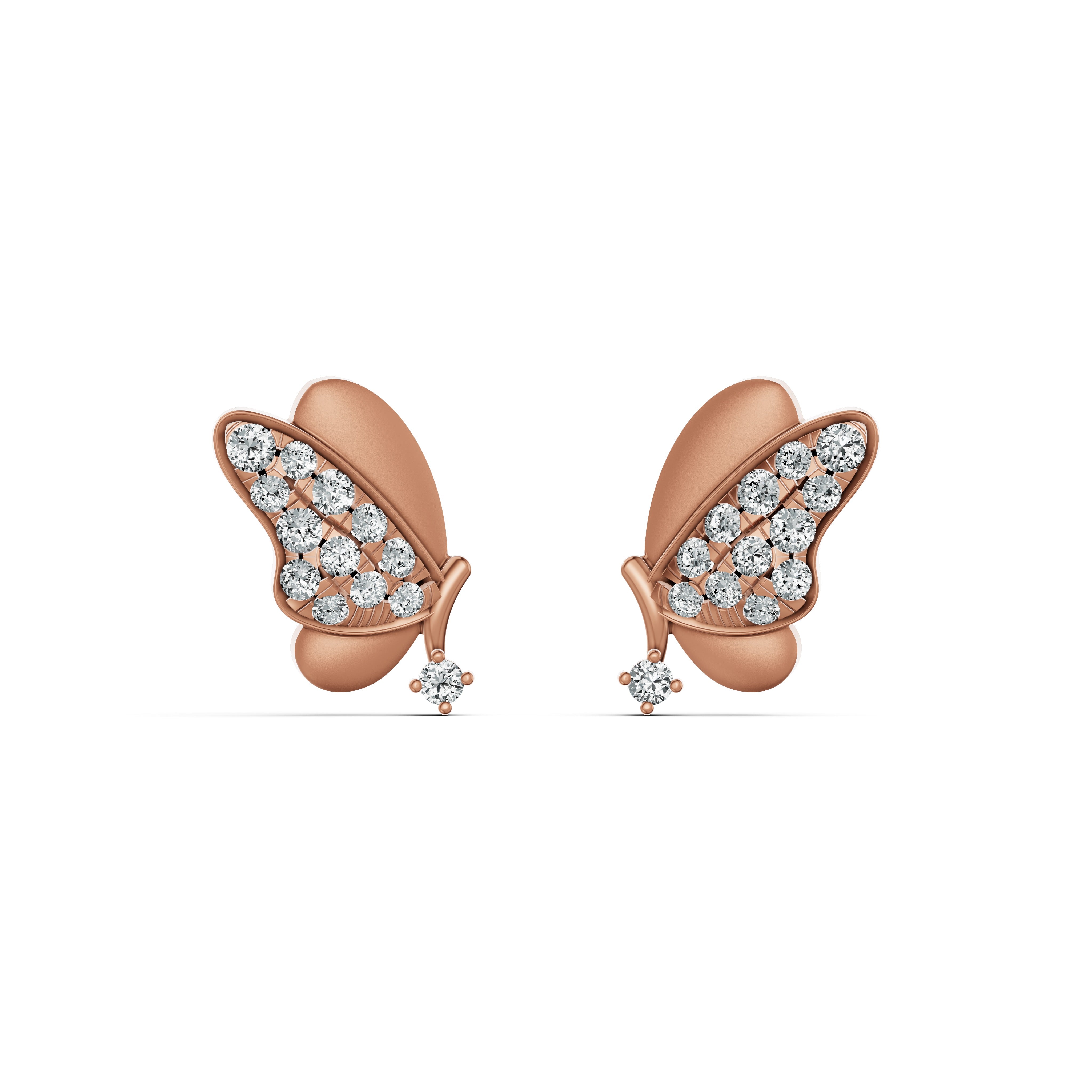 Butterfly Whispers Diamond Stud Earrings
