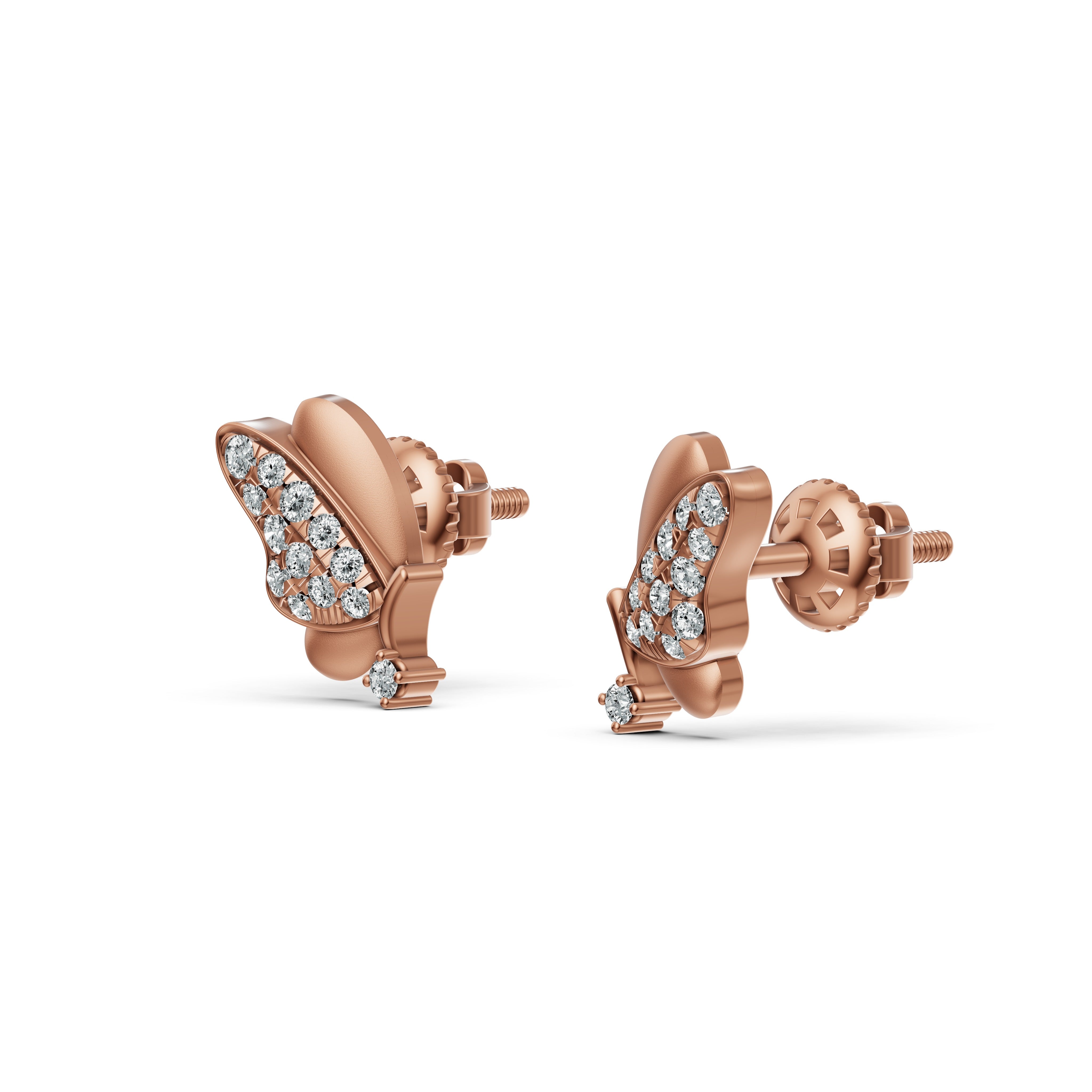 Butterfly Whispers Diamond Stud Earrings