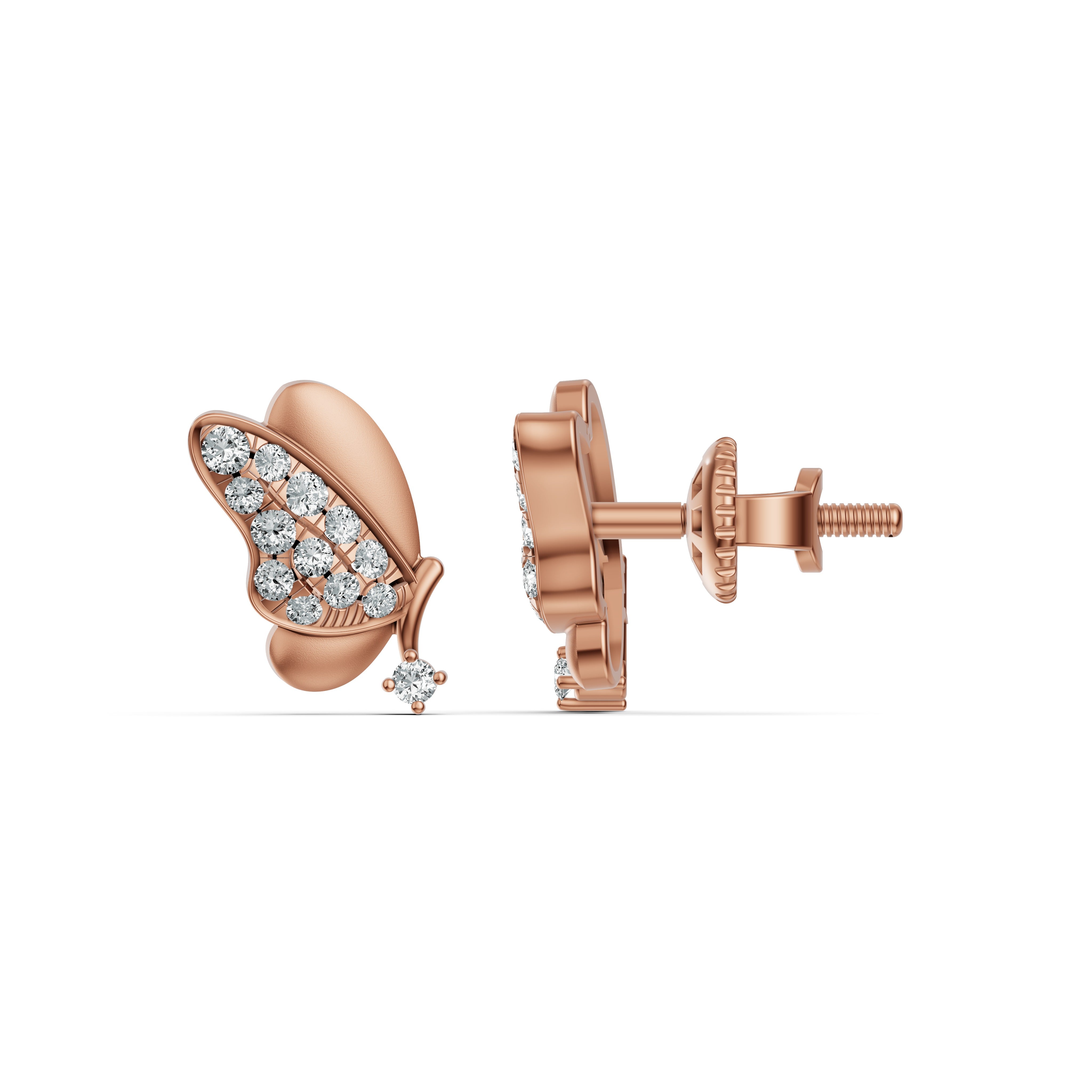 Butterfly Whispers Diamond Stud Earrings
