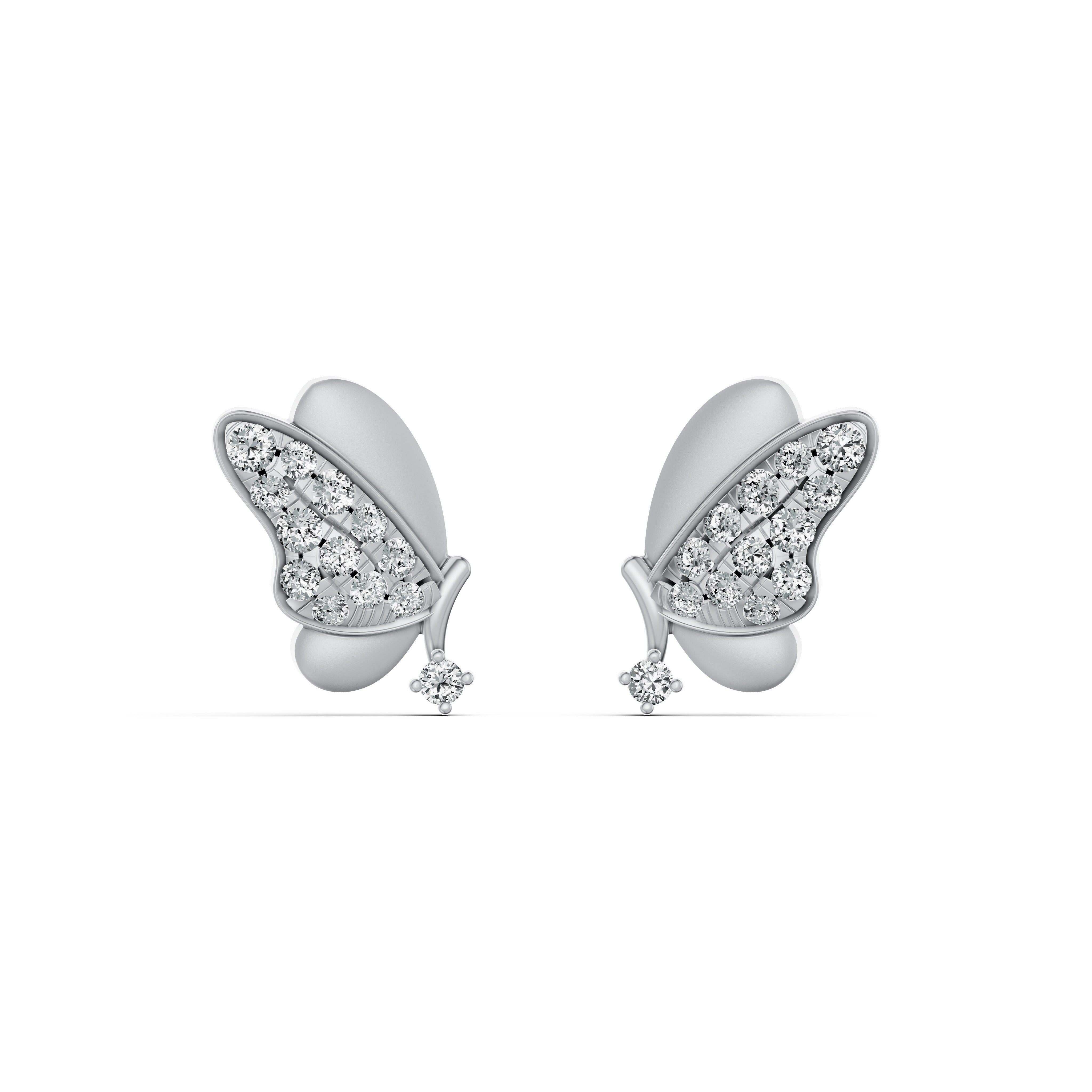 Butterfly Whispers Diamond Stud Earrings