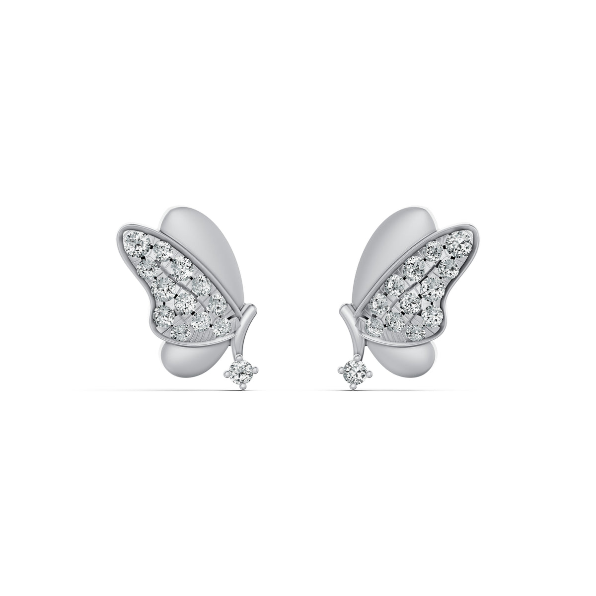 Butterfly Whispers Diamond Stud Earrings