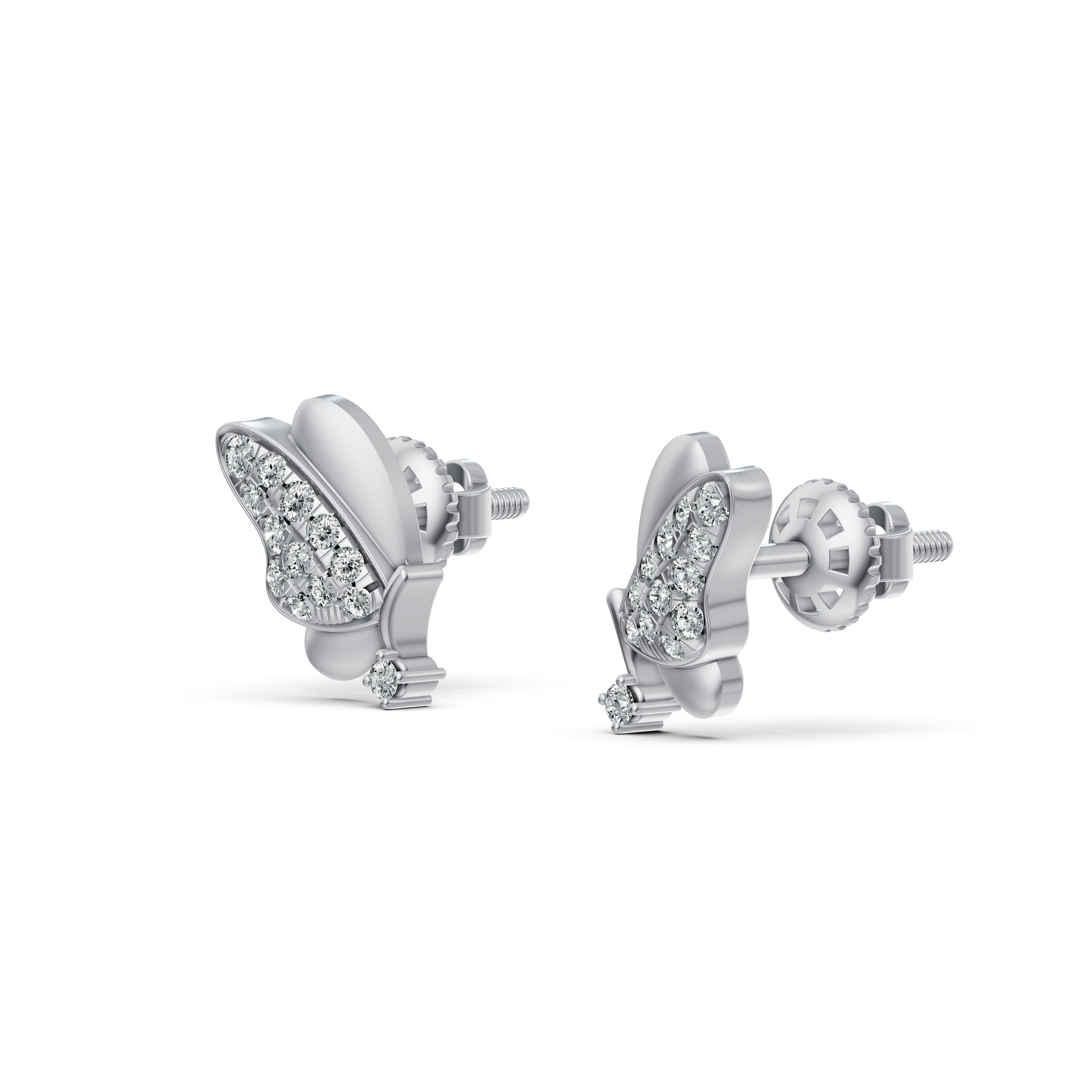 Butterfly Whispers Diamond Stud Earrings