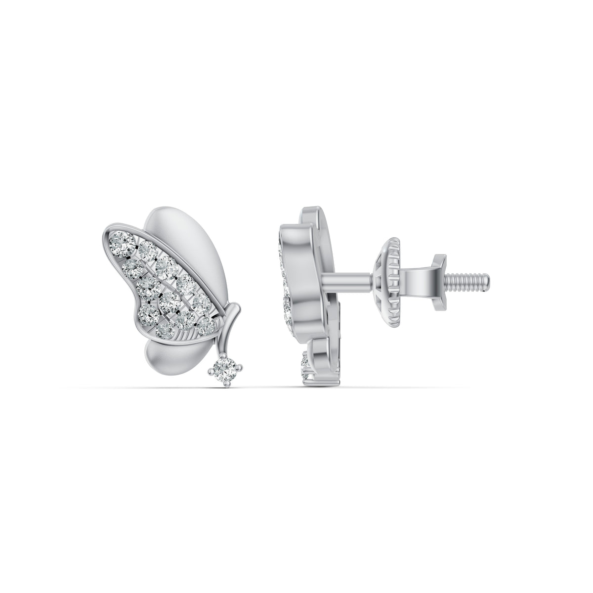 Butterfly Whispers Diamond Stud Earrings