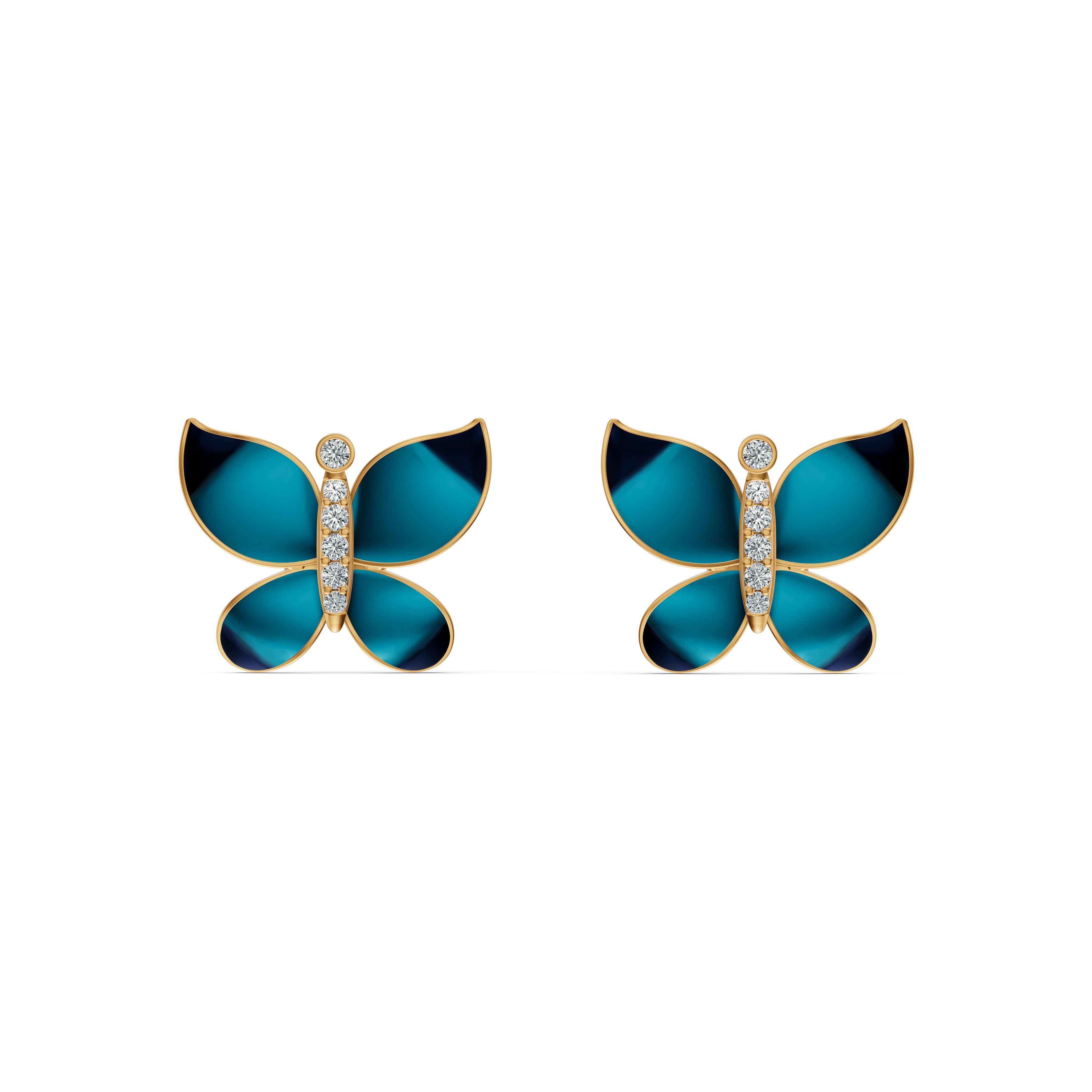 Midnight Butterfly Diamond Stud Earrings