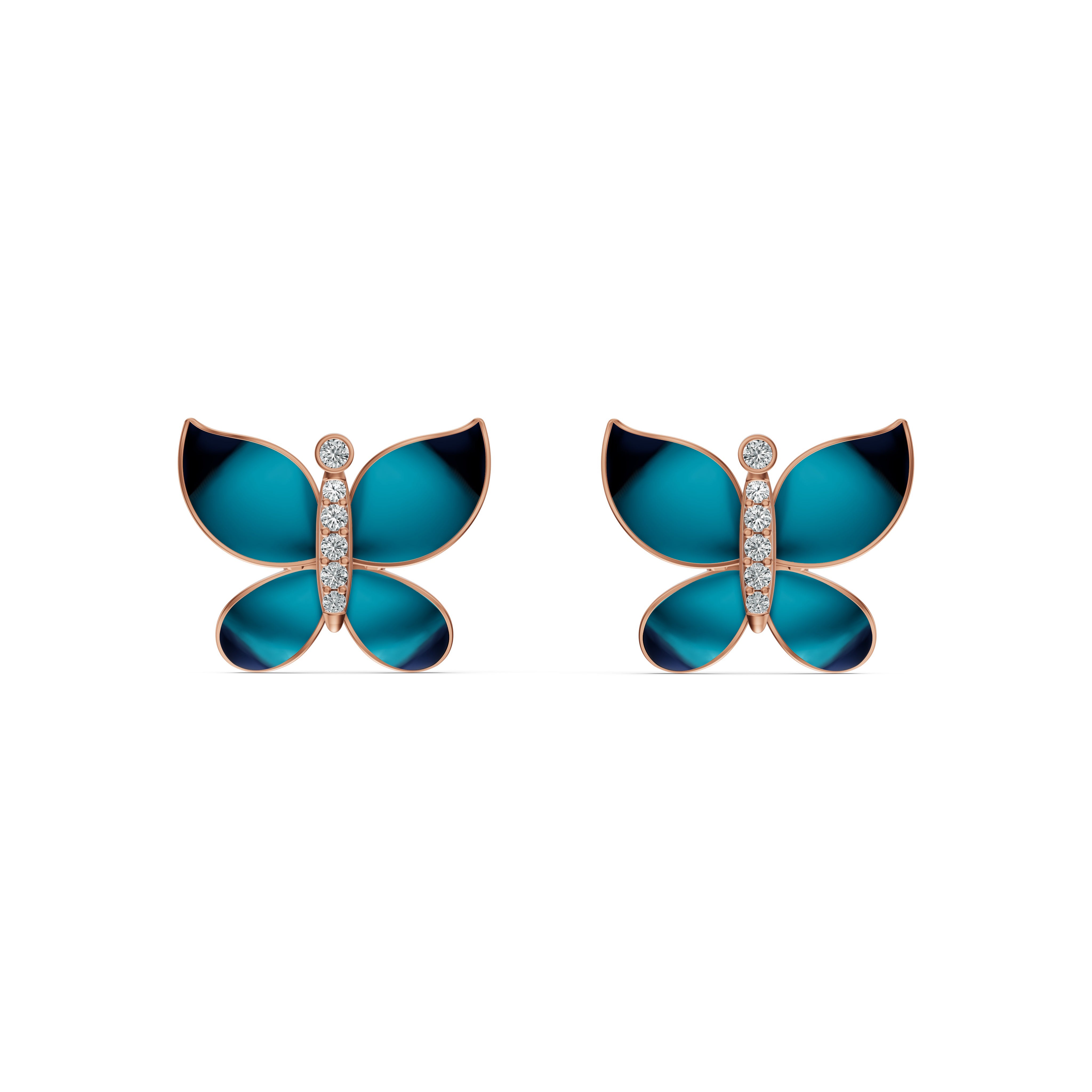 Midnight Butterfly Diamond Stud Earrings
