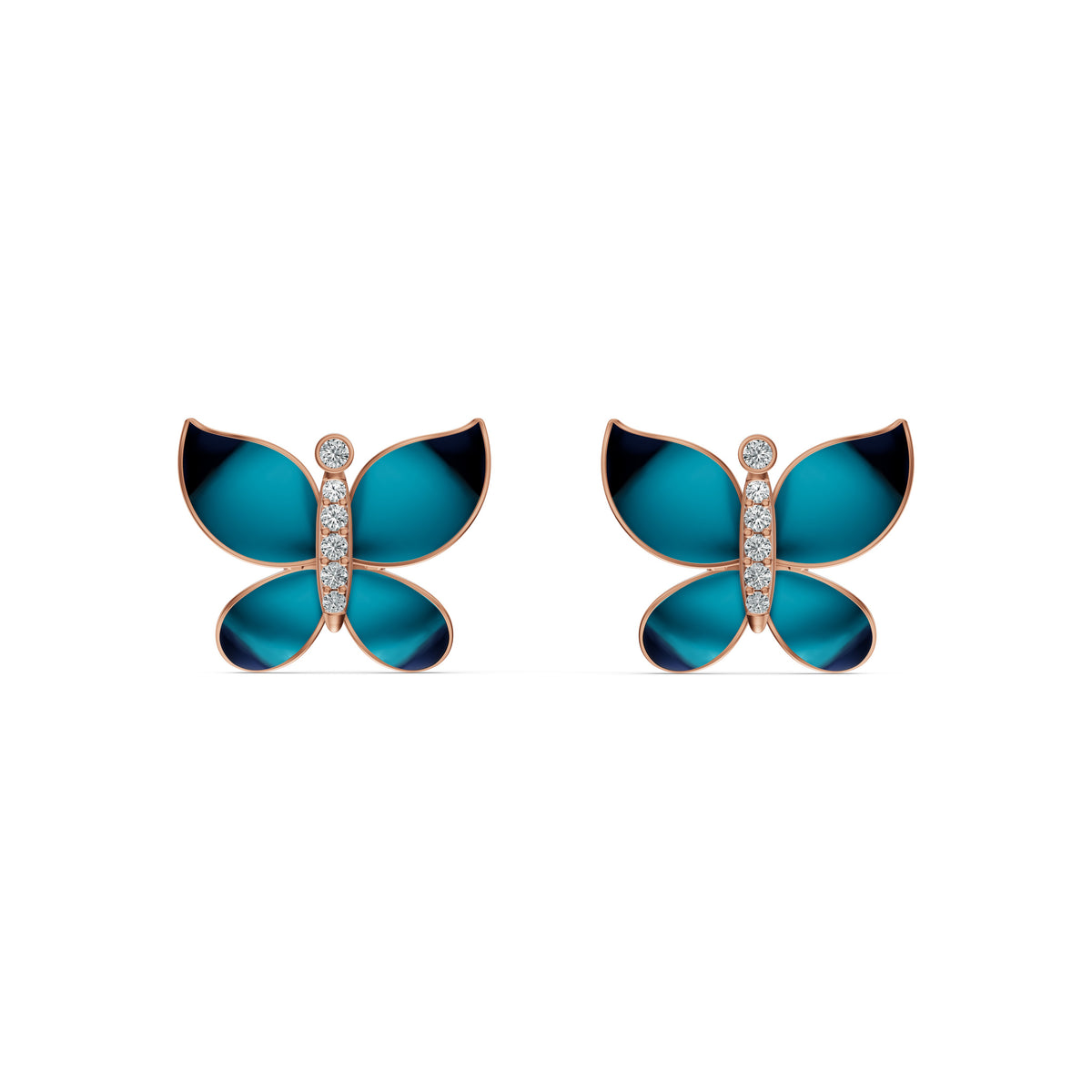 Midnight Butterfly Diamond Stud Earrings