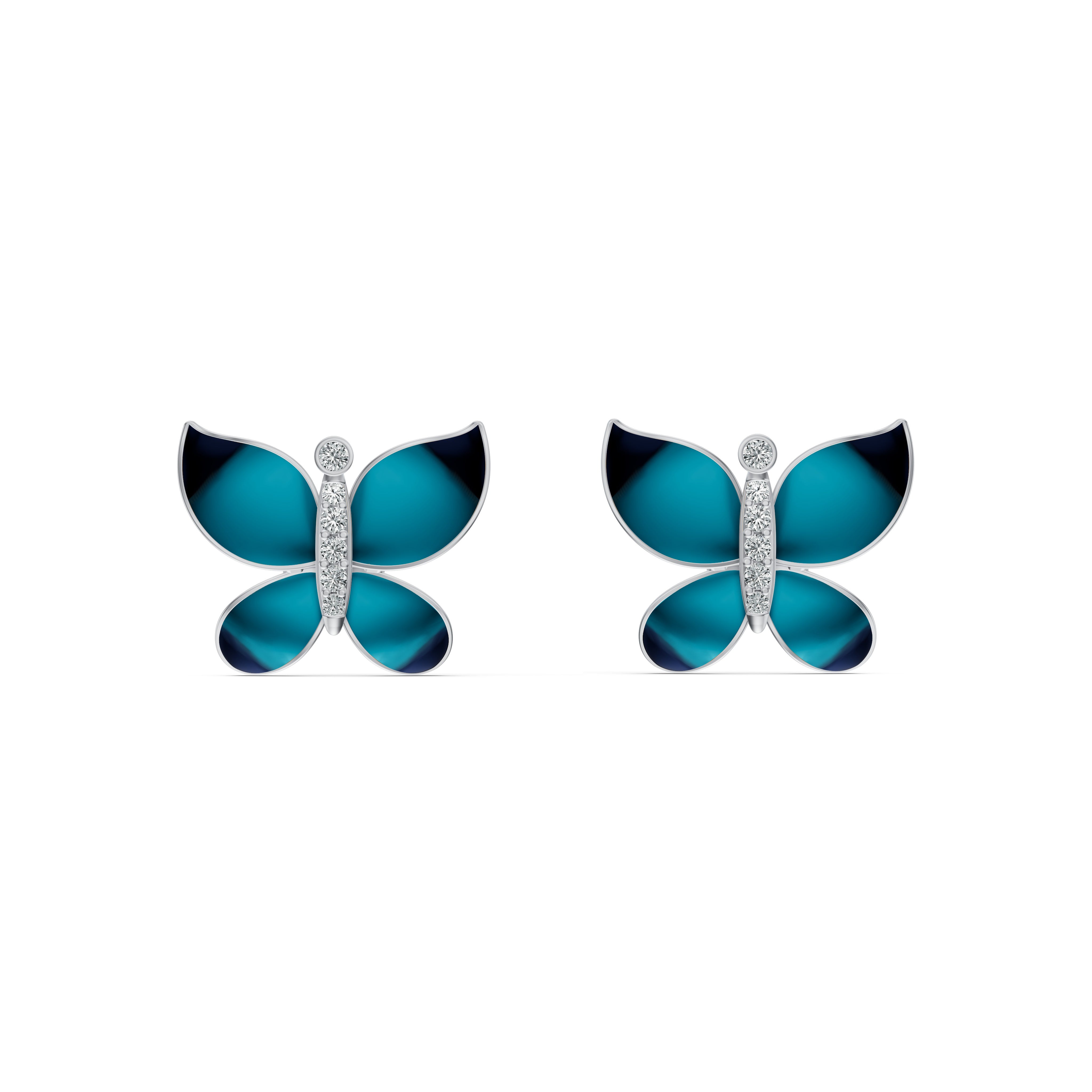 Midnight Butterfly Diamond Stud Earrings