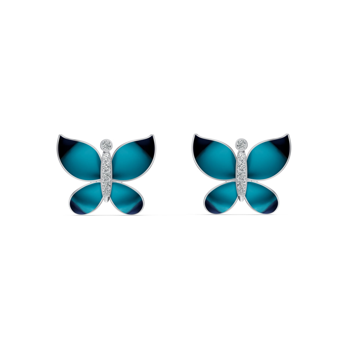 Midnight Butterfly Diamond Stud Earrings