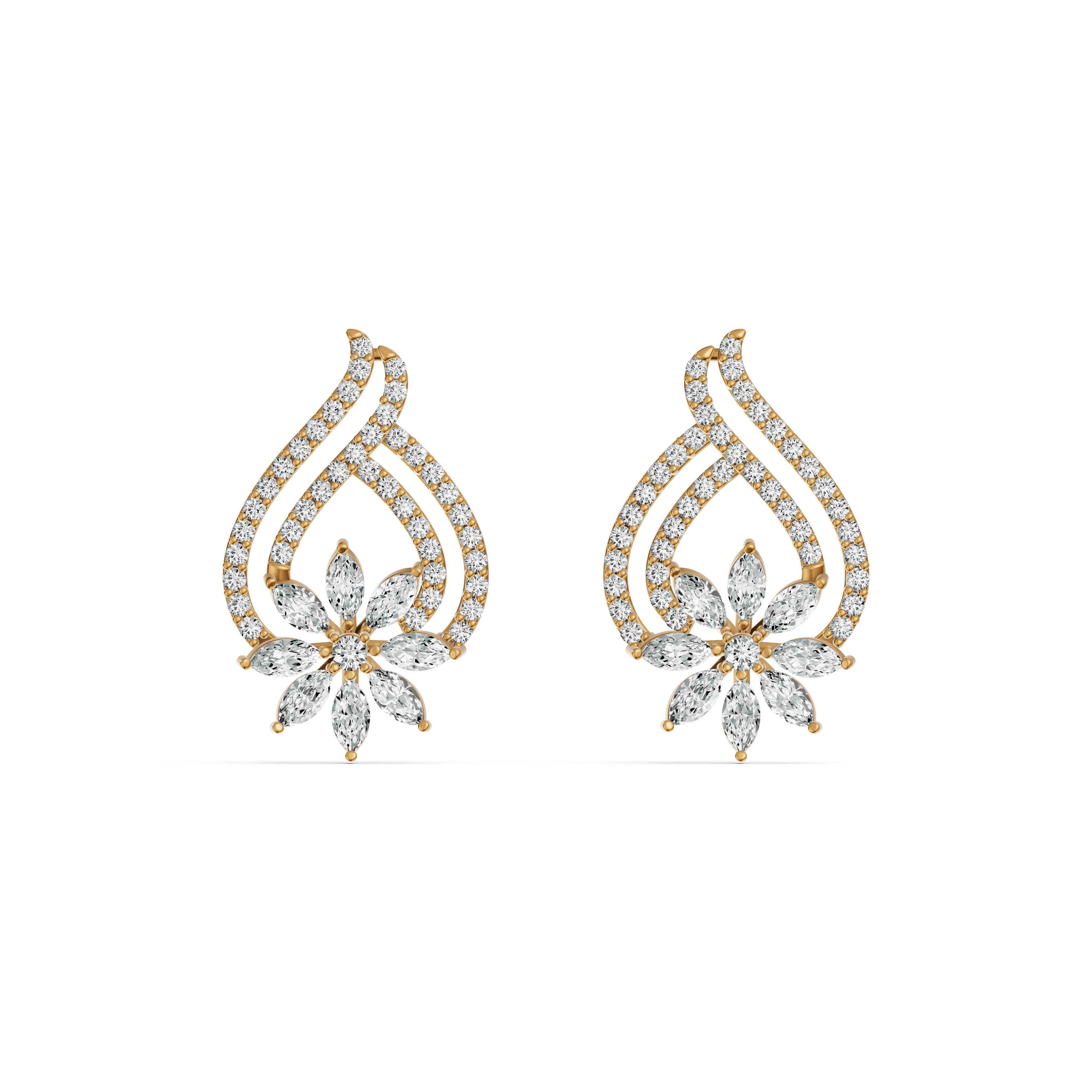 Bloom Veil Diamond Stud Earrings
