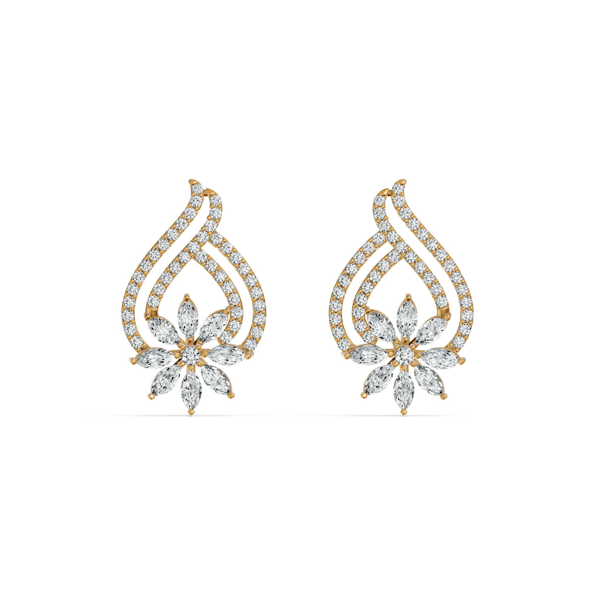 Bloom Veil Diamond Stud Earrings