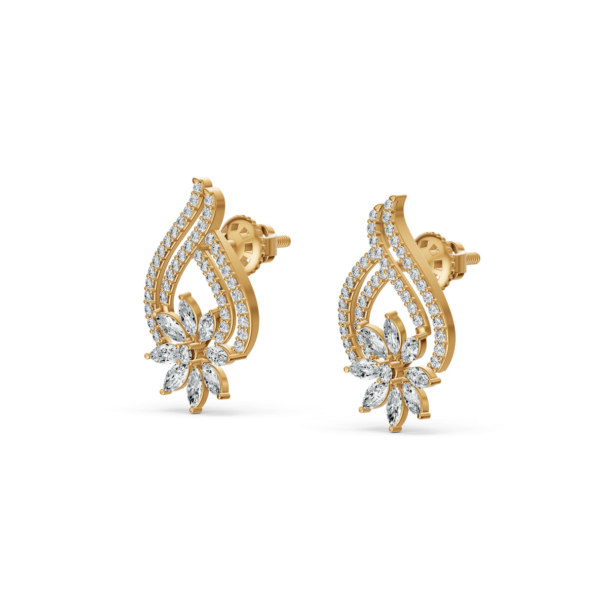 Bloom Veil Diamond Stud Earrings