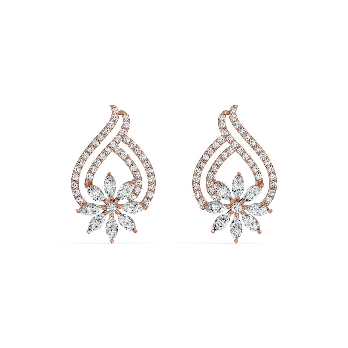 Bloom Veil Diamond Stud Earrings