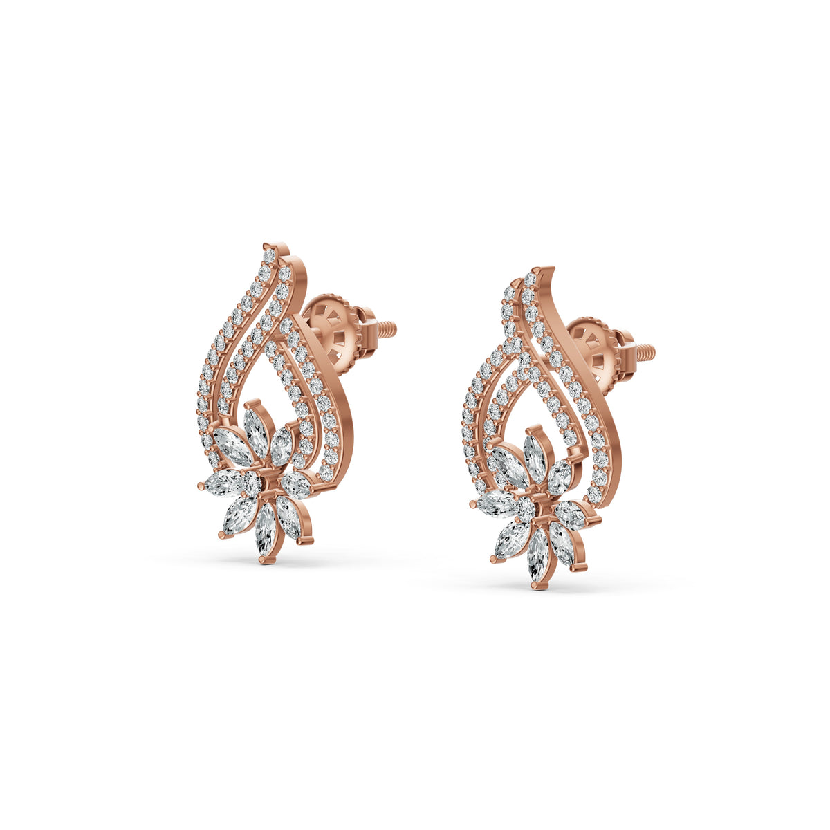 Bloom Veil Diamond Stud Earrings