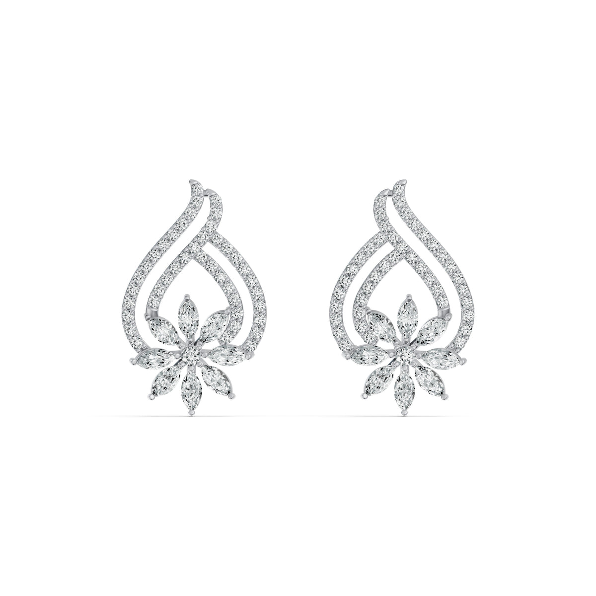 Bloom Veil Diamond Stud Earrings